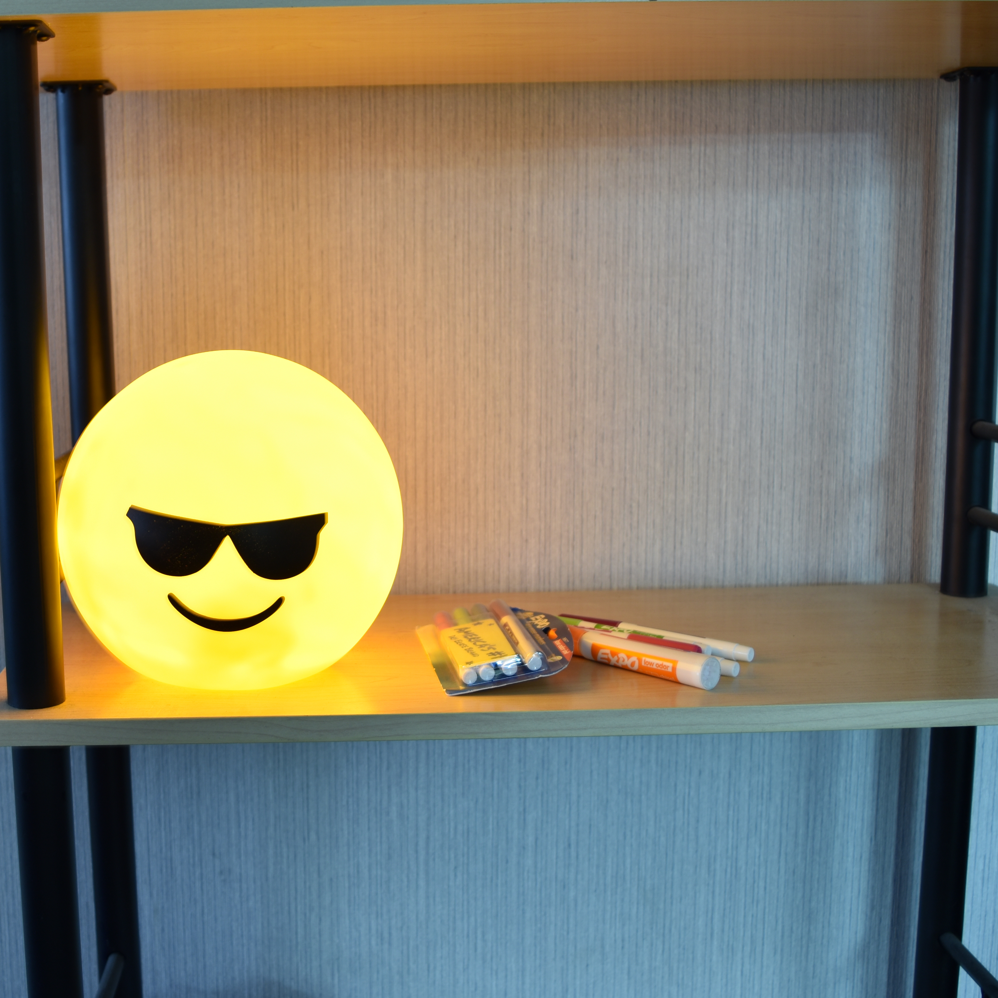 Emoji LED Night Light Desk Table Lamp, Yellow, Choice of Size and Face