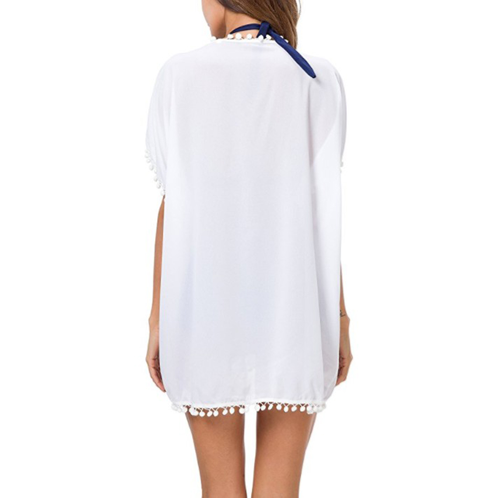 US Women's Loose Shawl Kimono Light Cardigan Chiffon Tops Bikini Cover