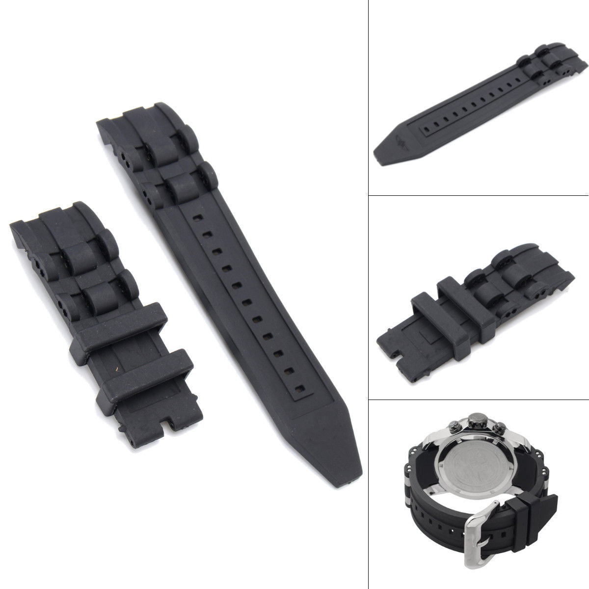 New 26mm Rubber Black Watch Band Strap For Invicta Pro Diver 69776978