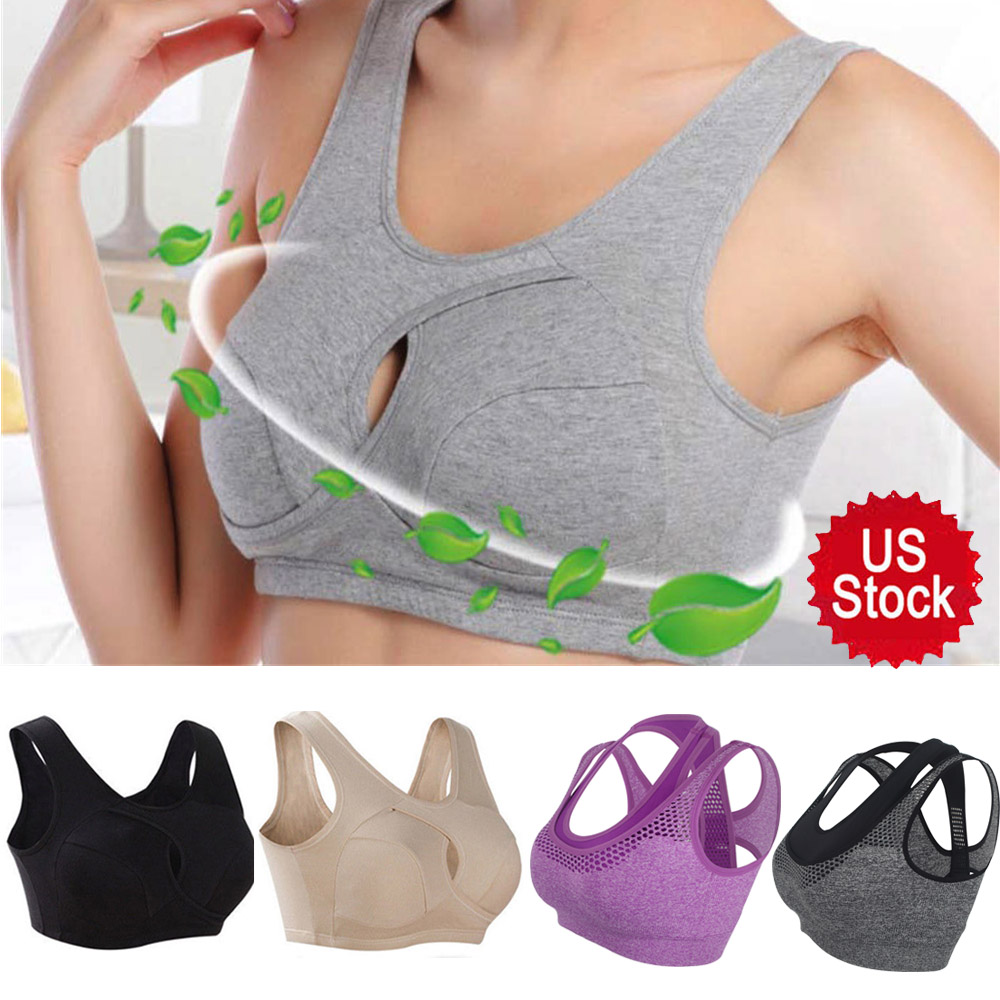 US Women Stretch Sport Bra Padded Fitness Running Gym Yoga Tank Top Vest Workout