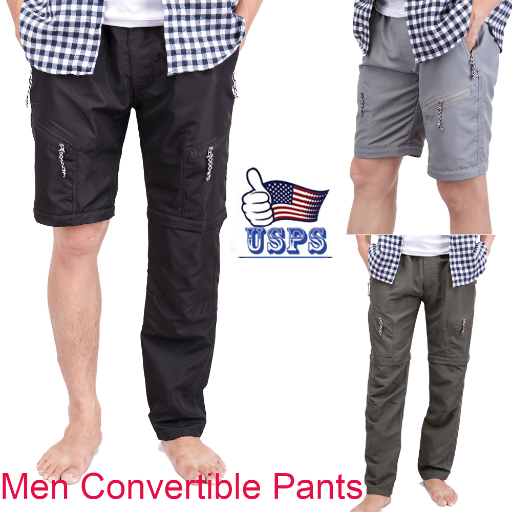 US-MENS-CONVERTIBLE-PANTS-QUICK-DRY-ZIP-OFF-SHORTS-OUTDOOR-HIKING-TROUSERS-S-3XL