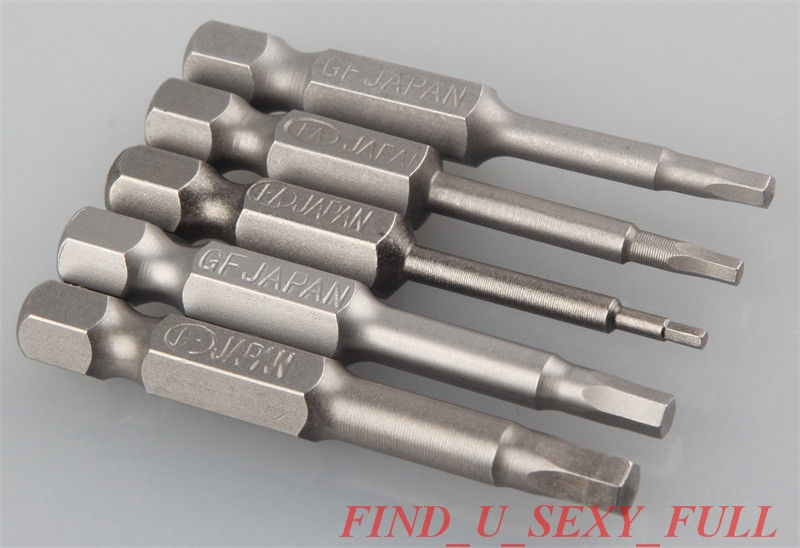 5 Size Hexagon Screwdriver Bit S2 Steel Hex Shank 50mm Drill