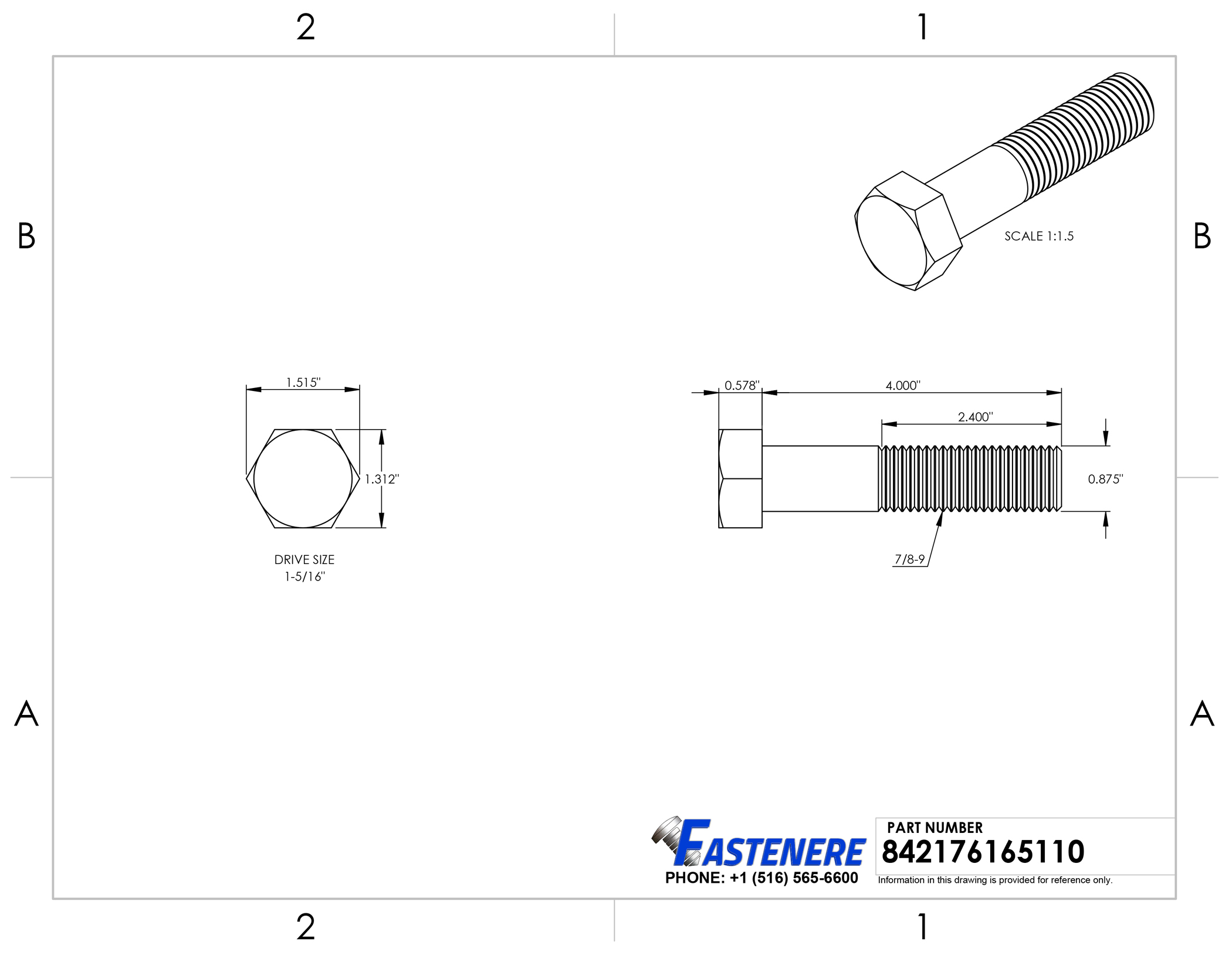 7/8-9 Hex Bolts Stainless Steel Cap Screws Partially Threaded All Sizes Listed - Picture 21 of 55