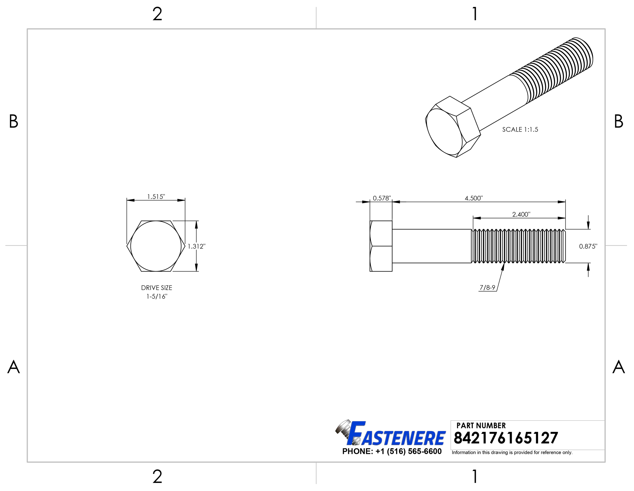 7/8-9 Hex Bolts Stainless Steel Cap Screws Partially Threaded All Sizes Listed - Picture 28 of 55