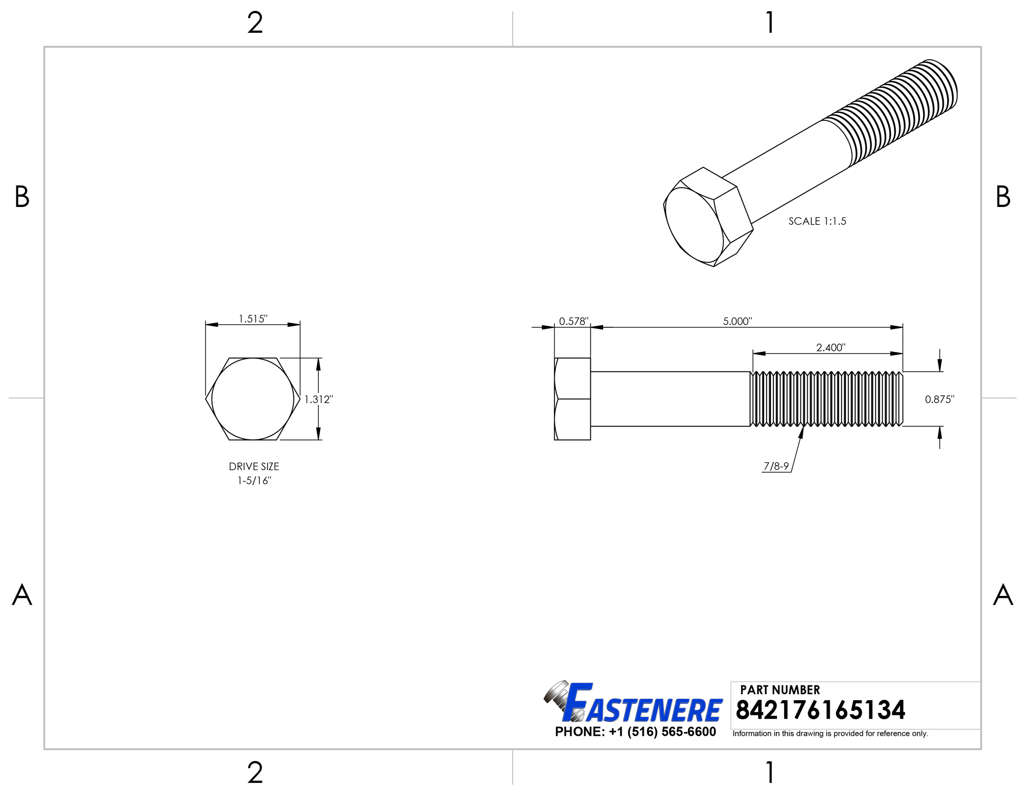 7/8-9 Hex Bolts Stainless Steel Cap Screws Partially Threaded All Sizes Listed - Picture 35 of 55