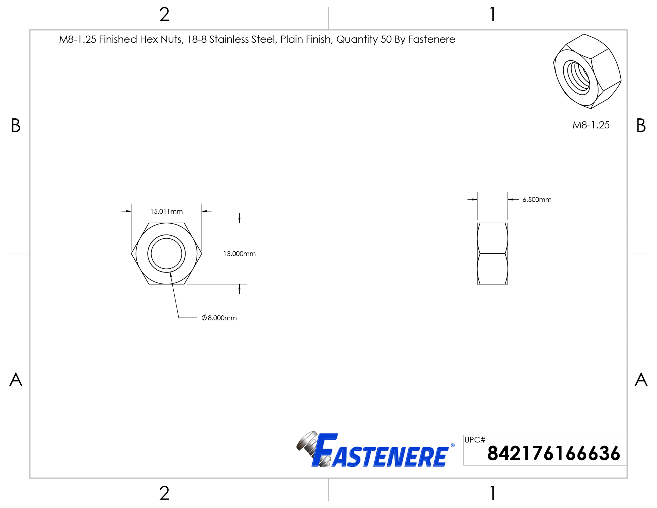 Metric Hex Nuts Stainless Steel 18-8, Full Finished, All Sizes Available - Picture 138 of 143