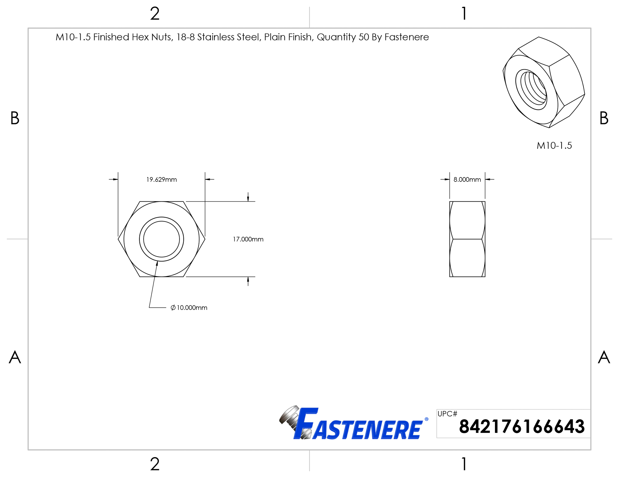 Metric Hex Nuts Stainless Steel 18-8, Full Finished, All Sizes Available - Picture 12 of 143