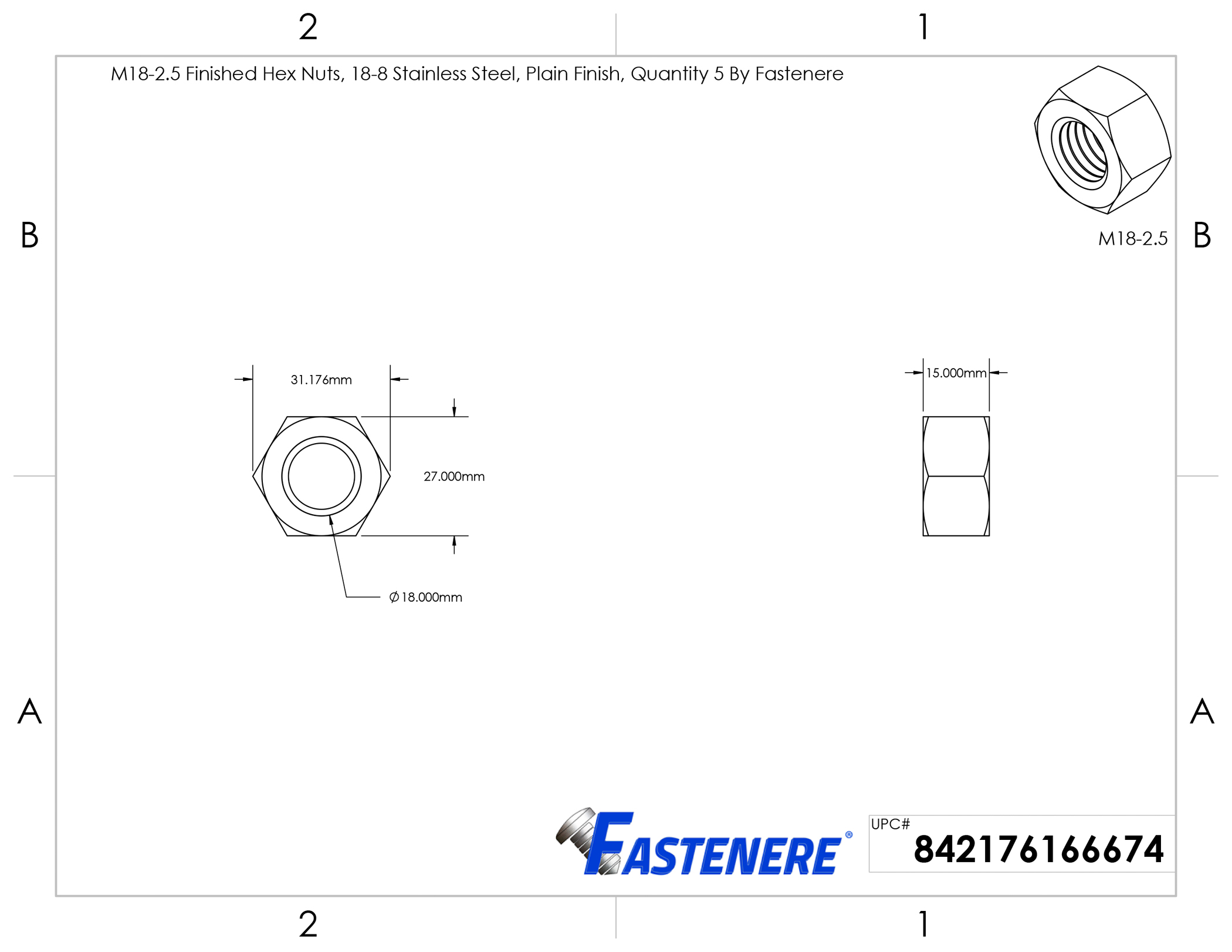 Metric Hex Nuts Stainless Steel 18-8, Full Finished, All Sizes Available - Picture 36 of 143