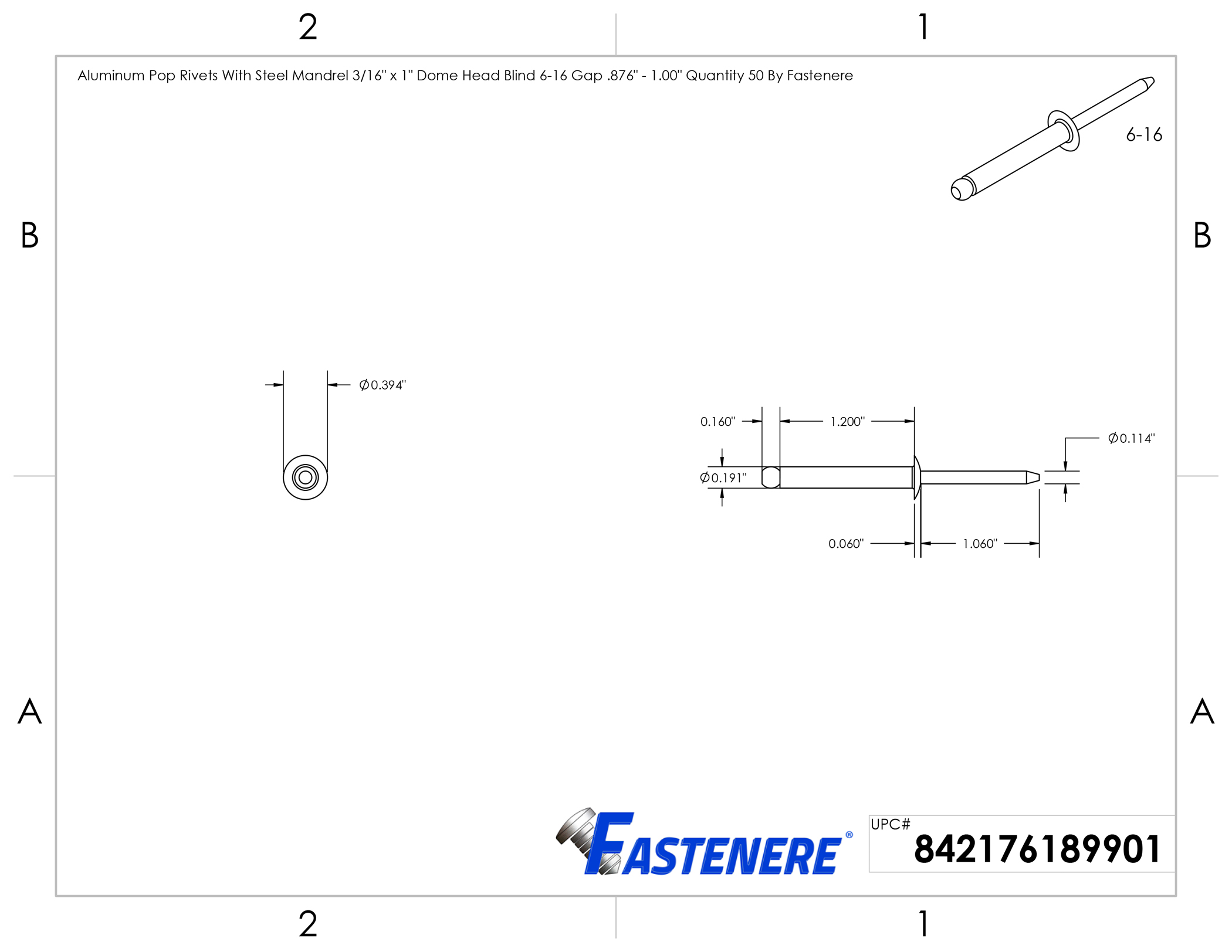 Aluminum Pop Rivets Dome Head Steel Mandrel Blind Every Size Largest Assortment - Picture 119 of 272