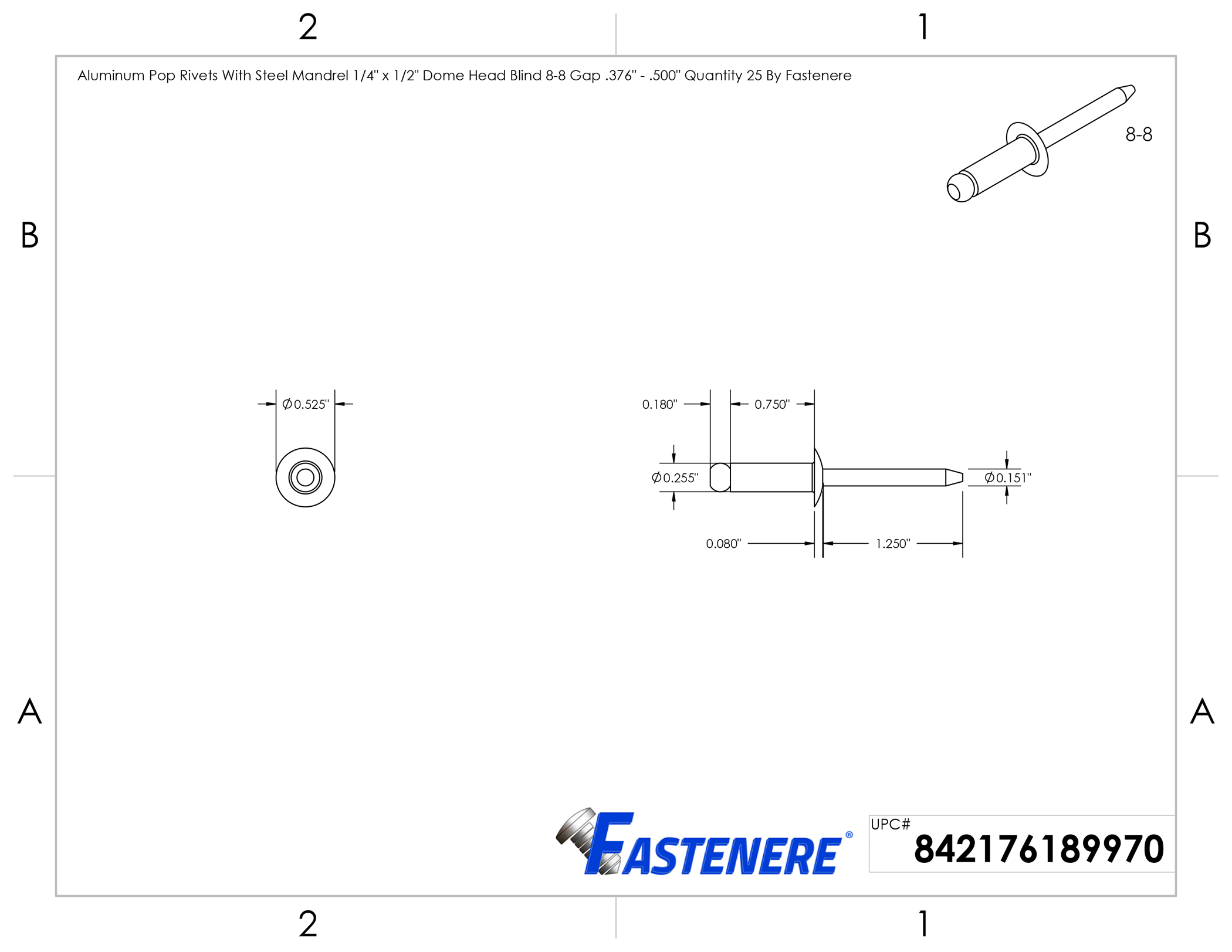Aluminum Pop Rivets Dome Head Steel Mandrel Blind Every Size Largest Assortment - Picture 14 of 272