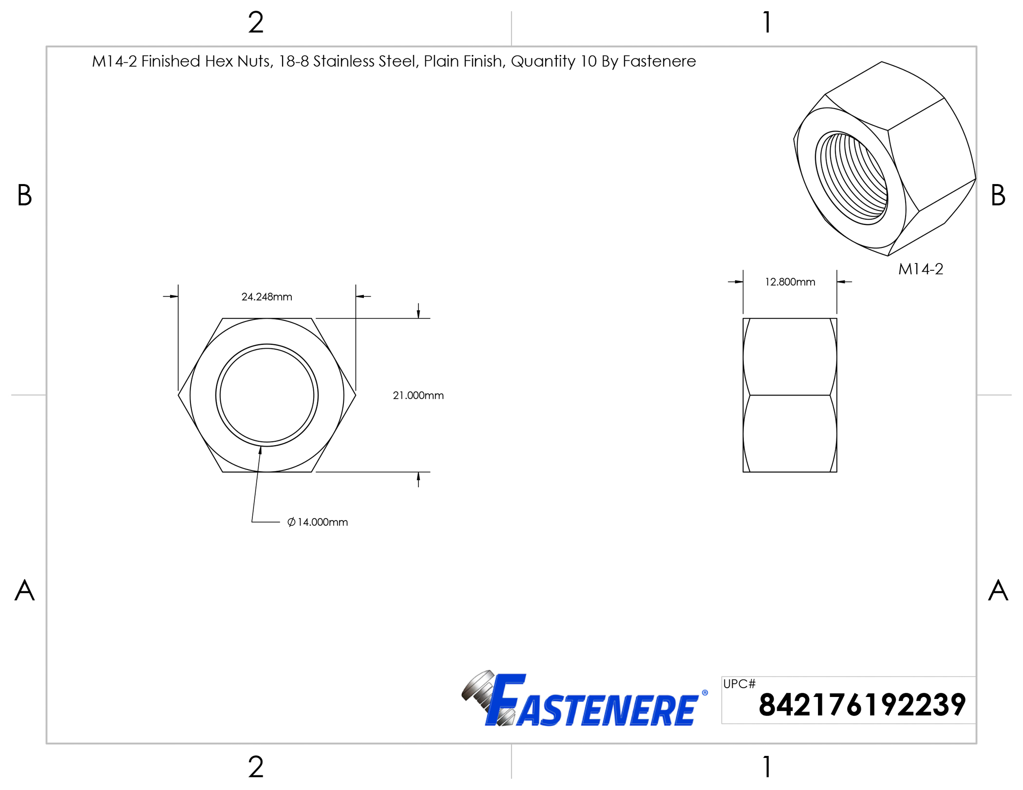 Metric Hex Nuts Stainless Steel 18-8, Full Finished, All Sizes Available - Picture 24 of 143