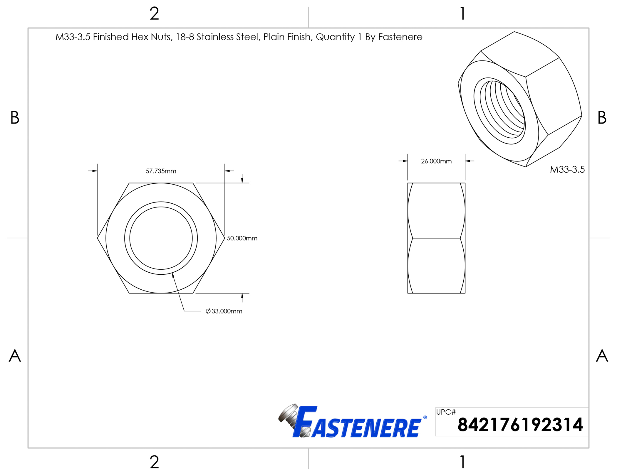 Metric Hex Nuts Stainless Steel 18-8, Full Finished, All Sizes Available - Picture 96 of 143