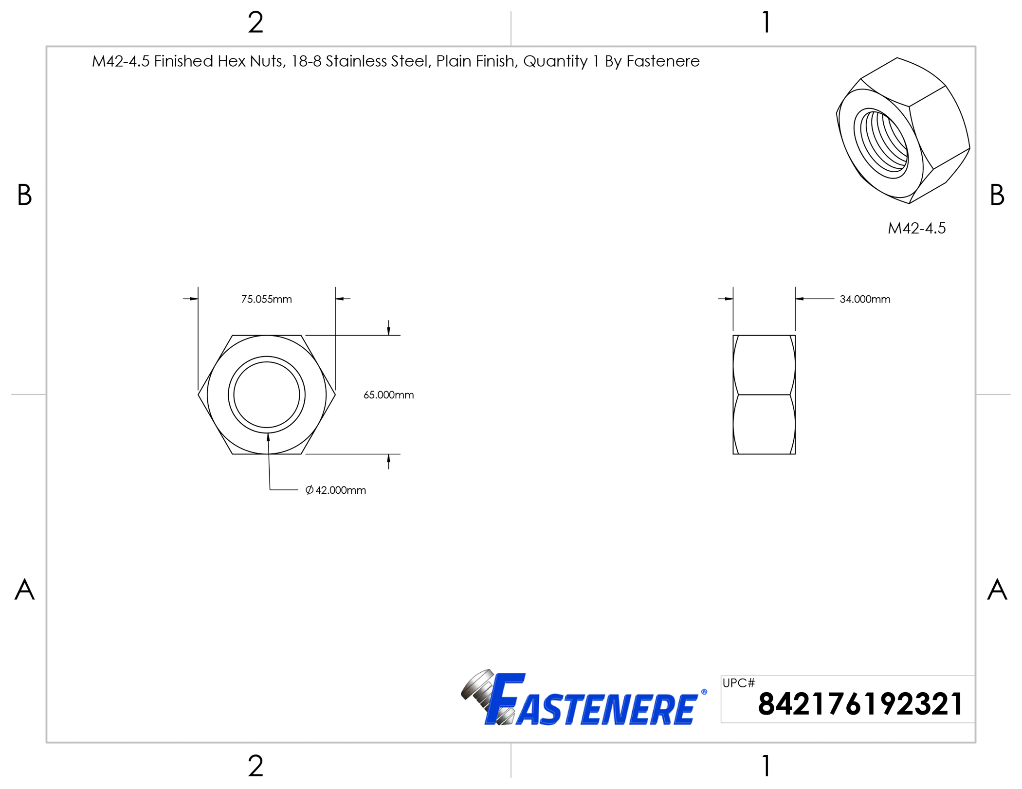 Metric Hex Nuts Stainless Steel 18-8, Full Finished, All Sizes Available - Picture 114 of 143