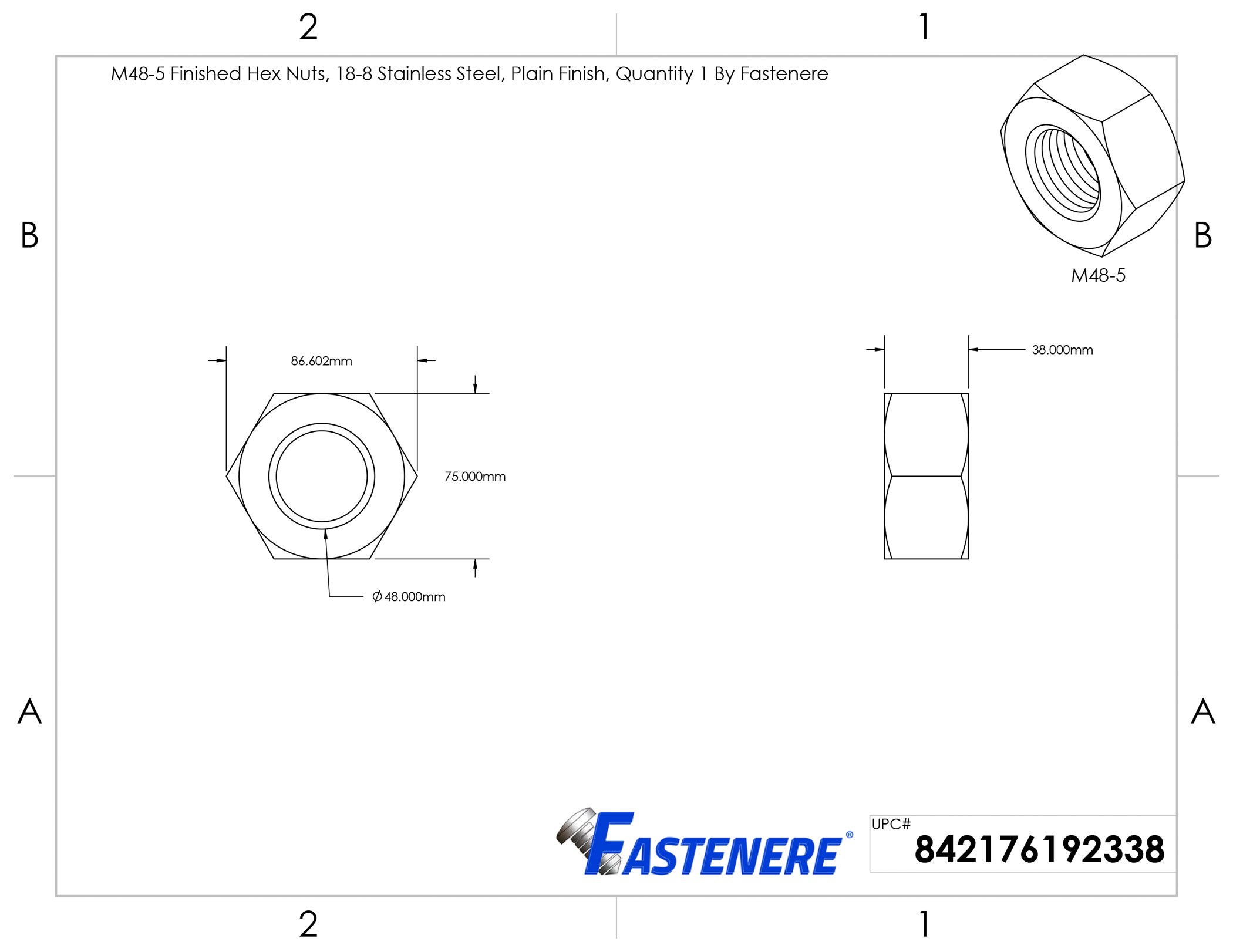 Metric Hex Nuts Stainless Steel 18-8, Full Finished, All Sizes Available - Picture 120 of 143