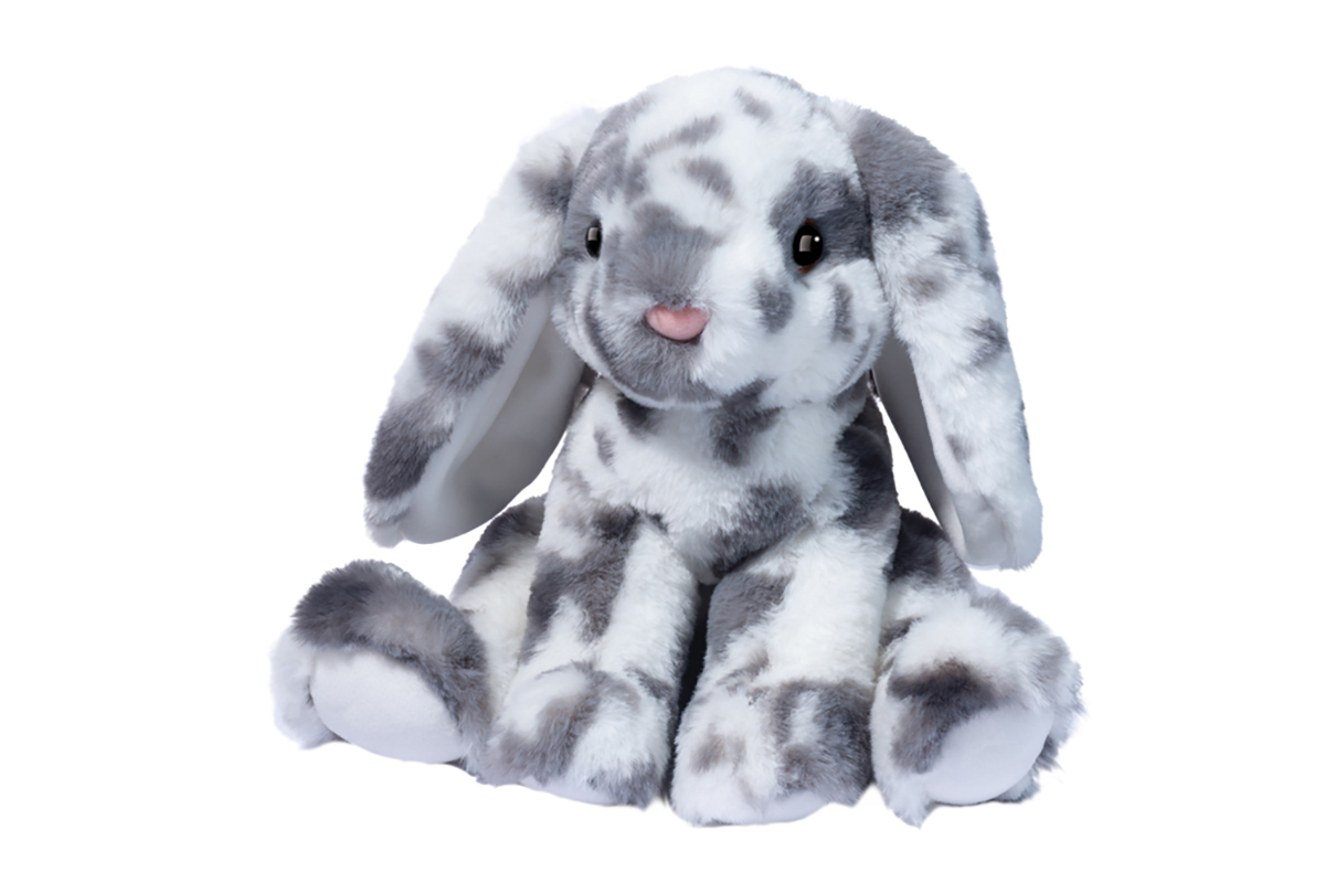 Douglas Toys Bouncie Soft Gray Spotted Bunny Stuffed Animal