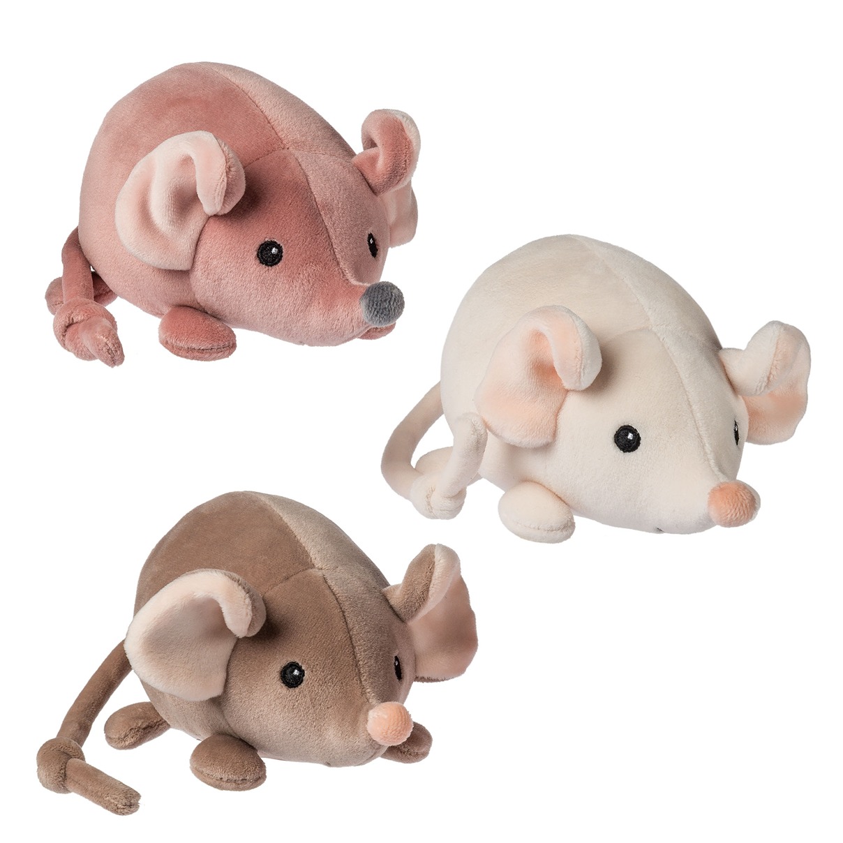 Mary Meyer Stuffed Animal Soft Toy, Smootheez Mice, Set of 3, – 5