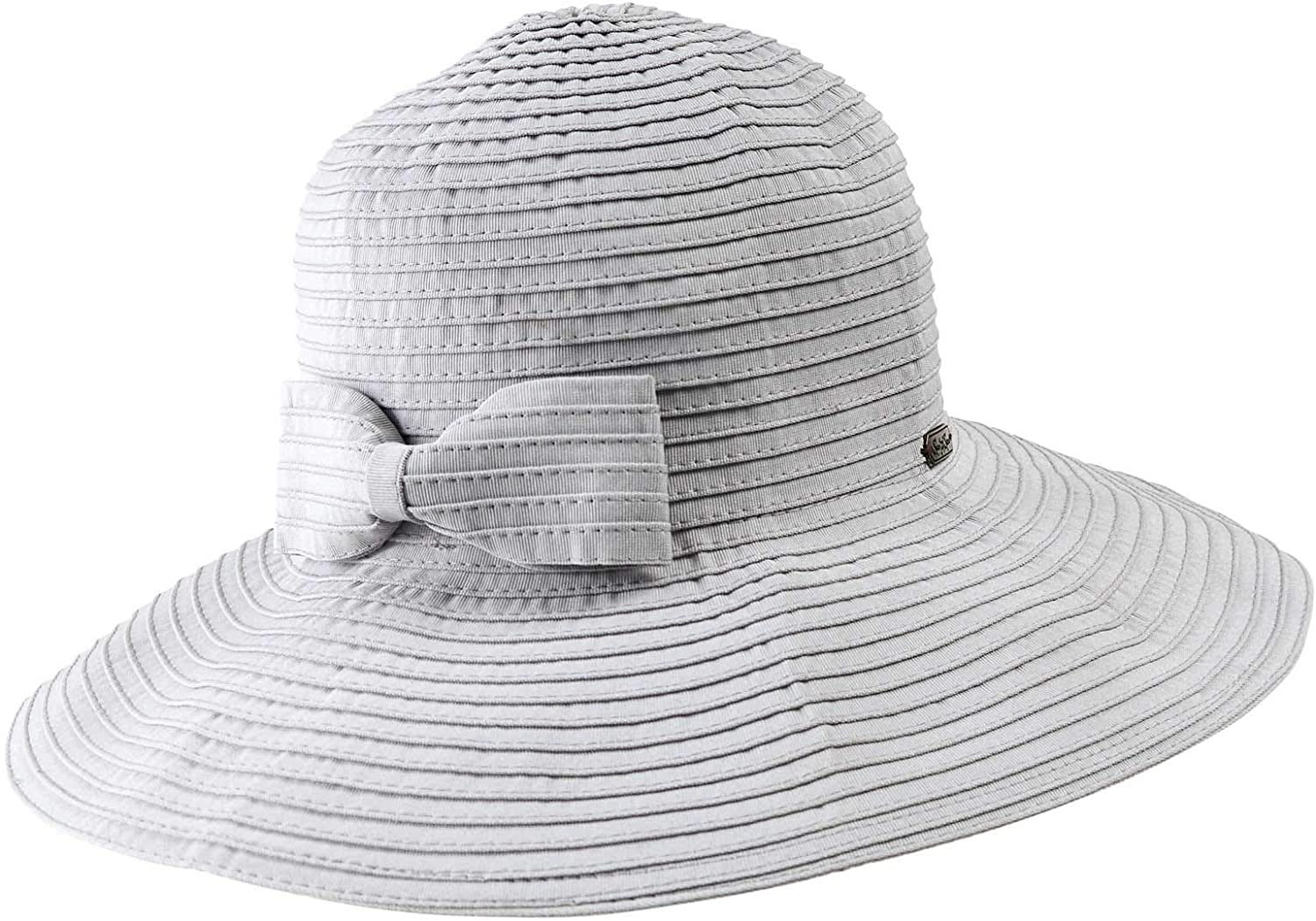 NWT‎ White & Grey Bow Beach Hat Loft straw hat with blue white bow nwt M/Lsun | Mercari main image 2