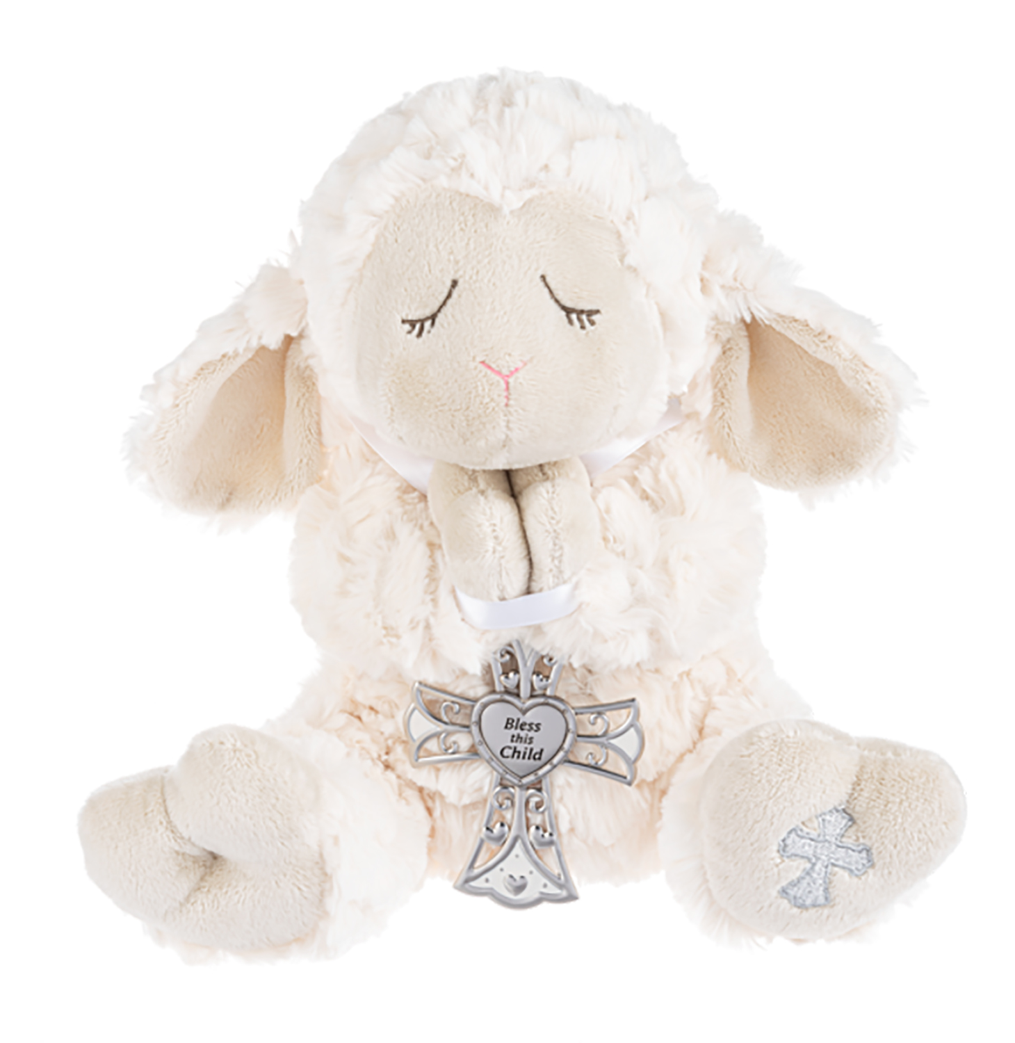 Ganz Serenity Lamb Plush With Crib Cross Christening or Baptism
