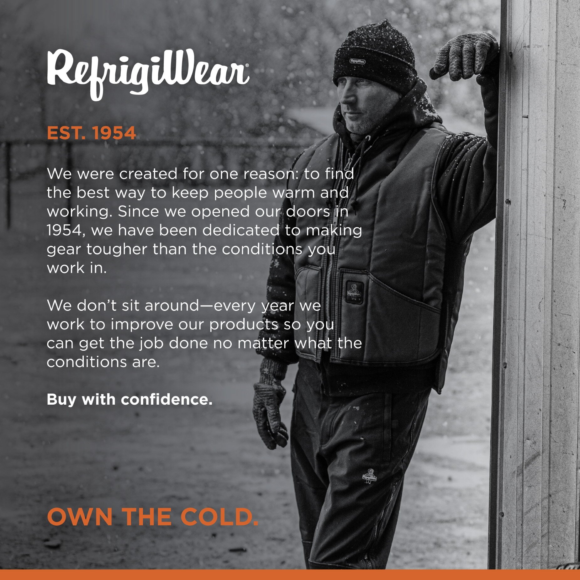 Chaleco RefrigiWear Iron-Tuff - Protección contra el frío extremo, repelente al agua, - Imagen 11 de 11