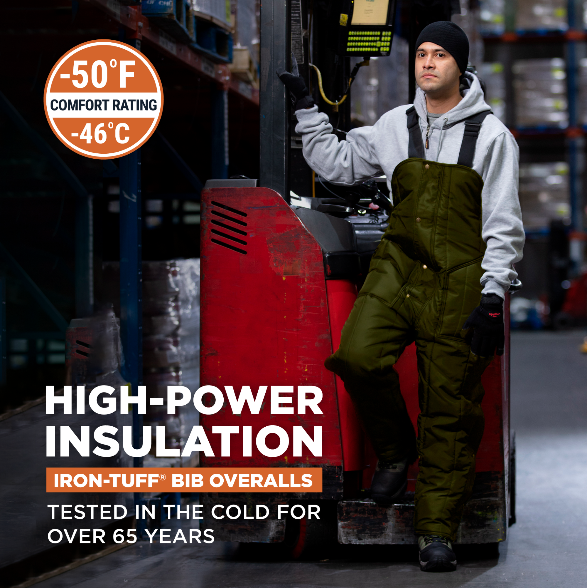 Mono con tirantes aislado Iron-Tuff RefrigiWear para hombre -50 °F protección contra el frío, - Imagen 8 de 11