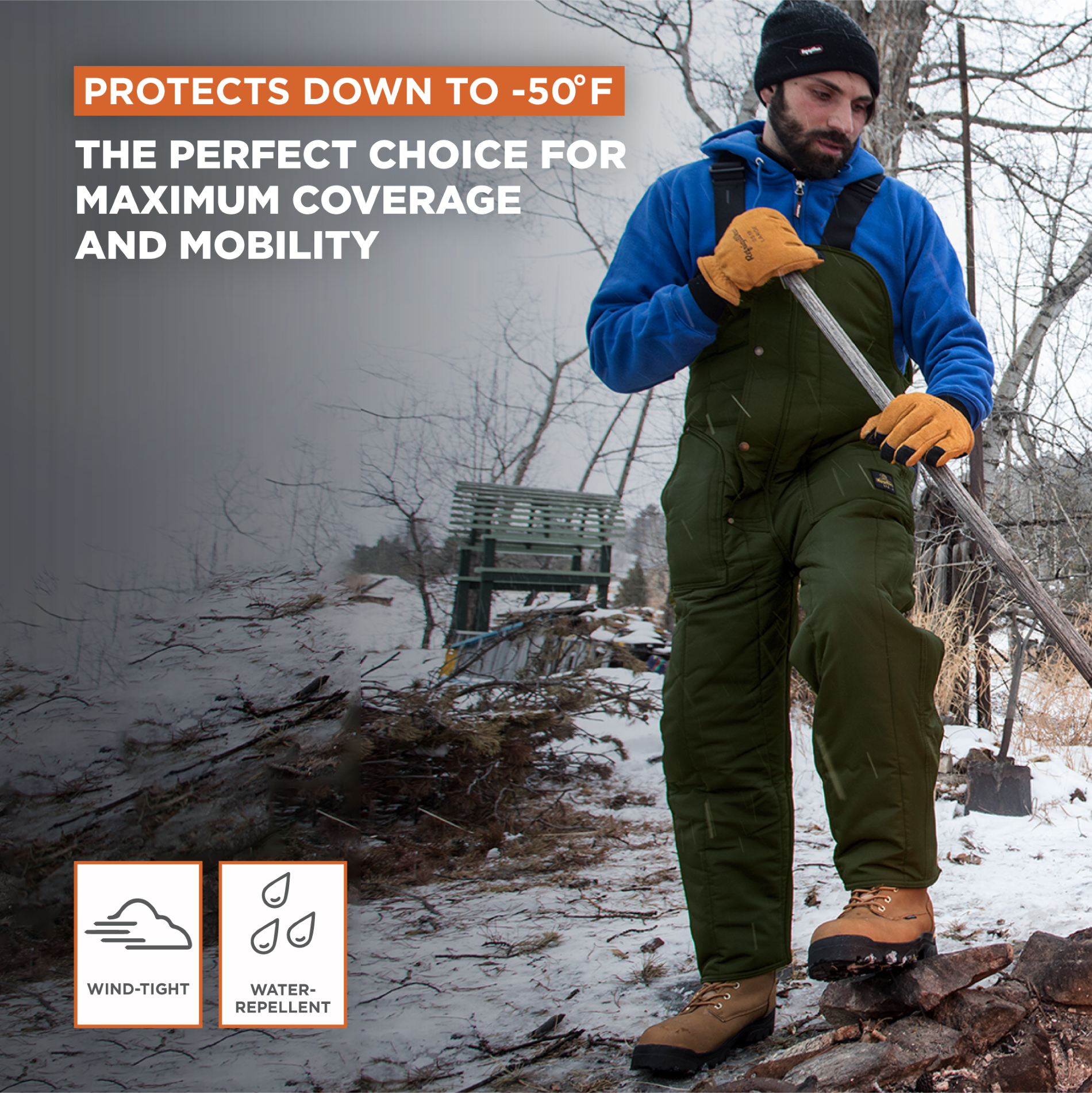 Mono con tirantes aislado Iron-Tuff RefrigiWear para hombre -50 °F protección contra el frío, - Imagen 10 de 11