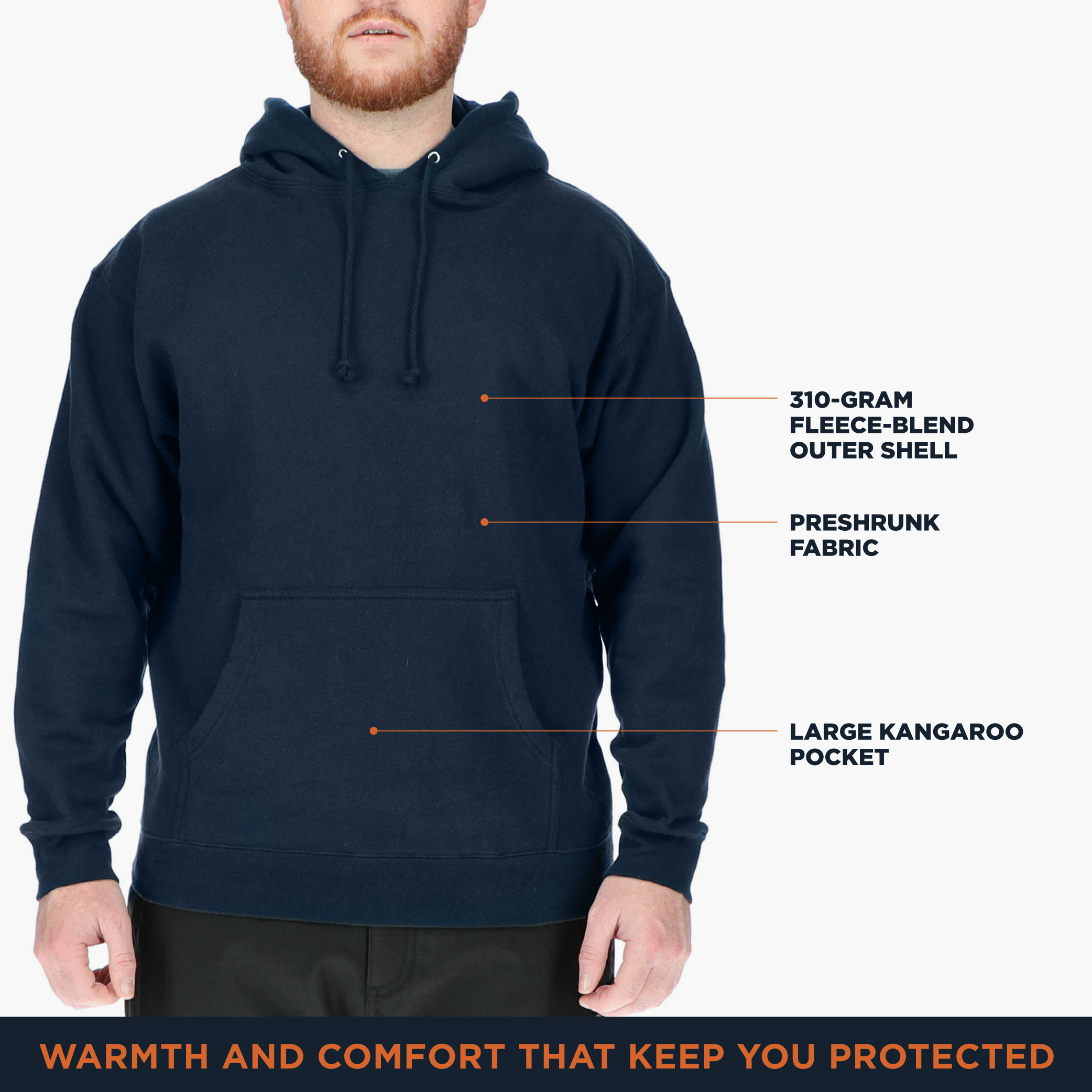 Sudadera con capucha polar RefrigiWear - suéter cálido con bolsillo canguro - Imagen 9 de 10