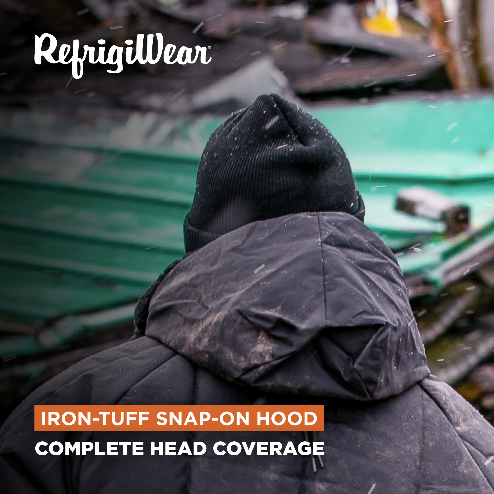 RefrigiWear Iron-Tuff Snap-On Hood - Durable Winter Hood for Extreme Cold - Picture 10 of 16