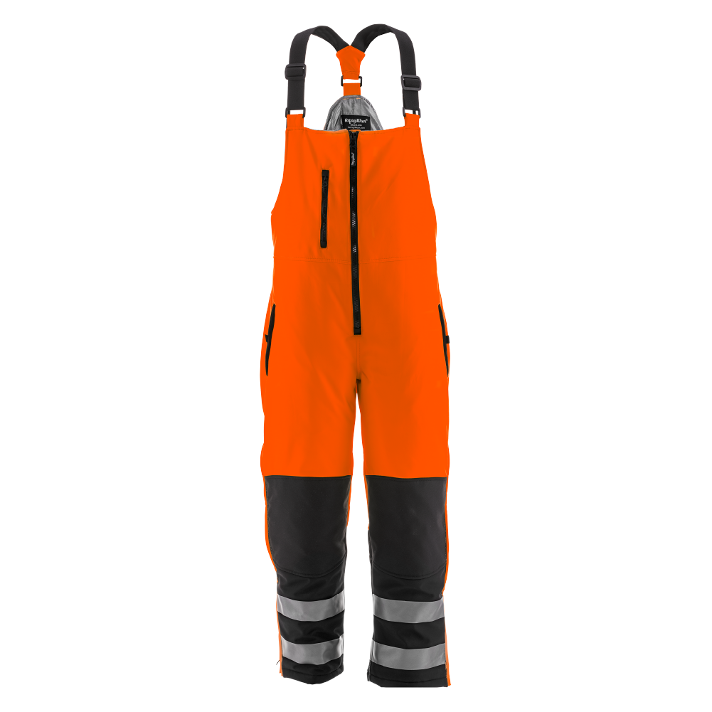 RefrigiWear HiVis Insulated Softshell Bib Overalls - ANSI Class E, -20°F - Picture 7 of 10