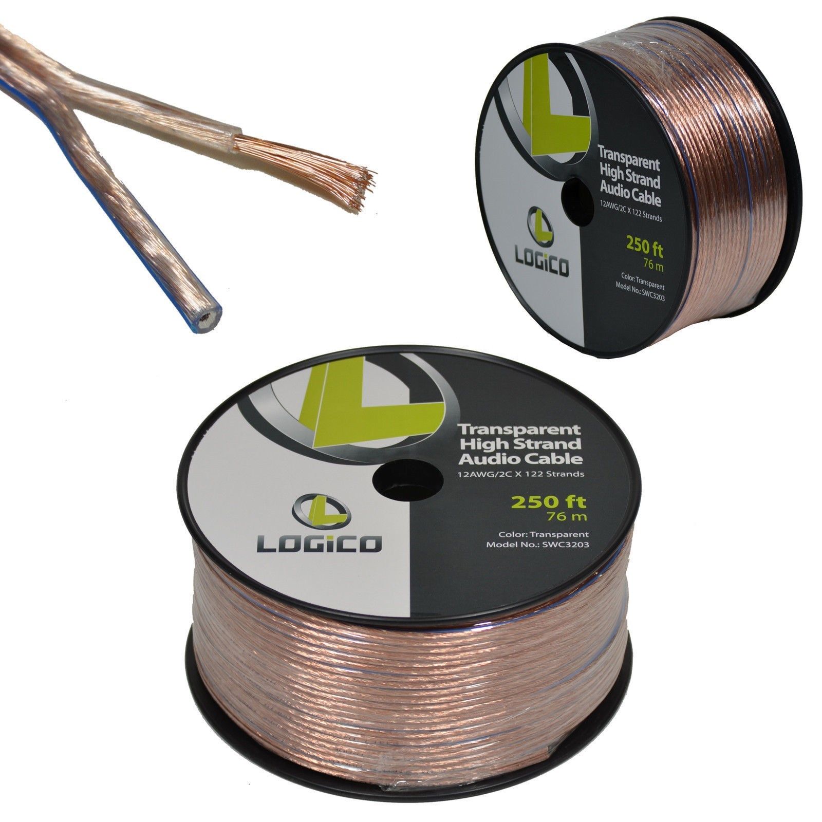 Car Home Audio Speaker Wire 12 Gauge 250 ft Audio Speaker Cable 12AWG 250'