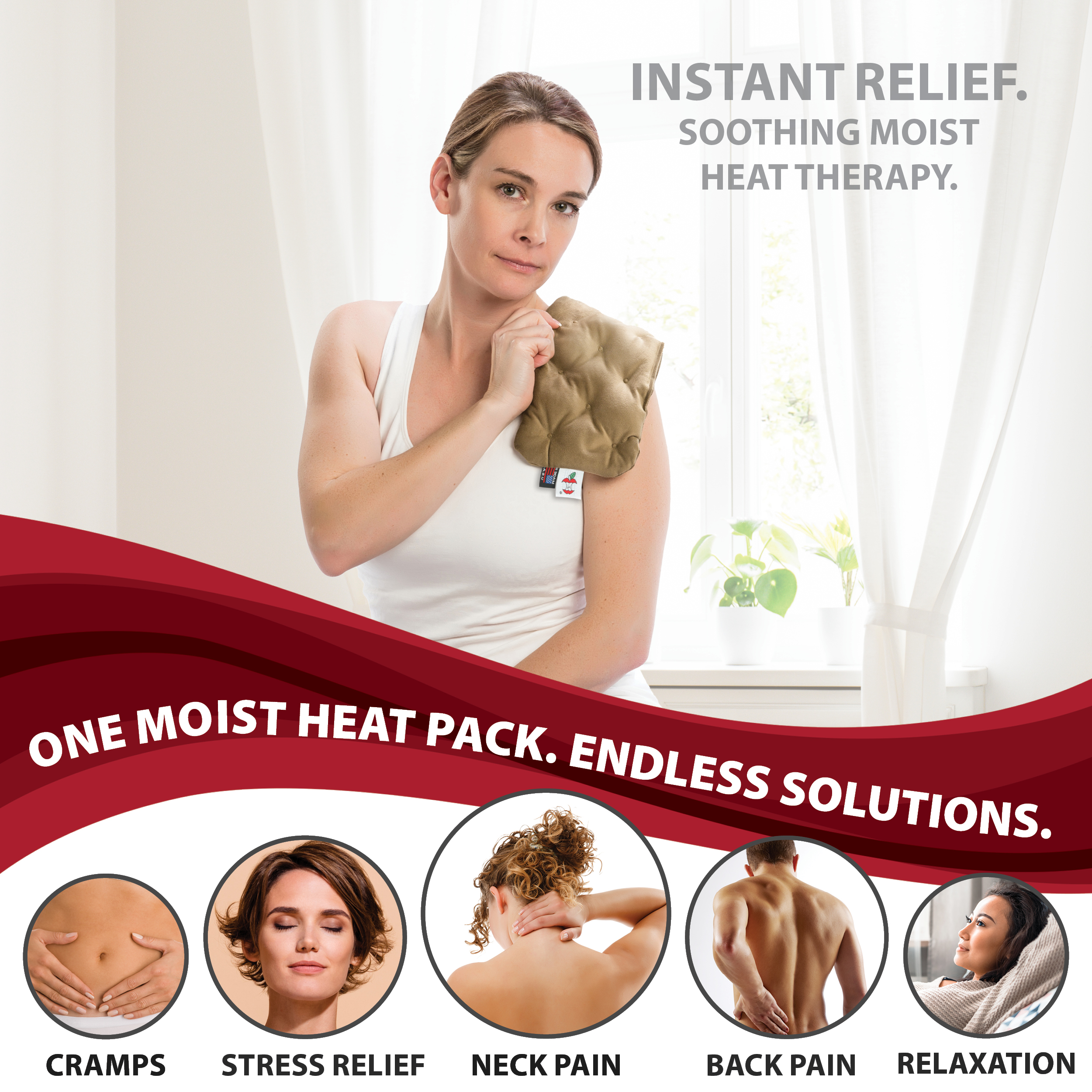 Core Products MicroBeads Moist Heat Therapy Pack, Helps Ease Pain Aching Muscles