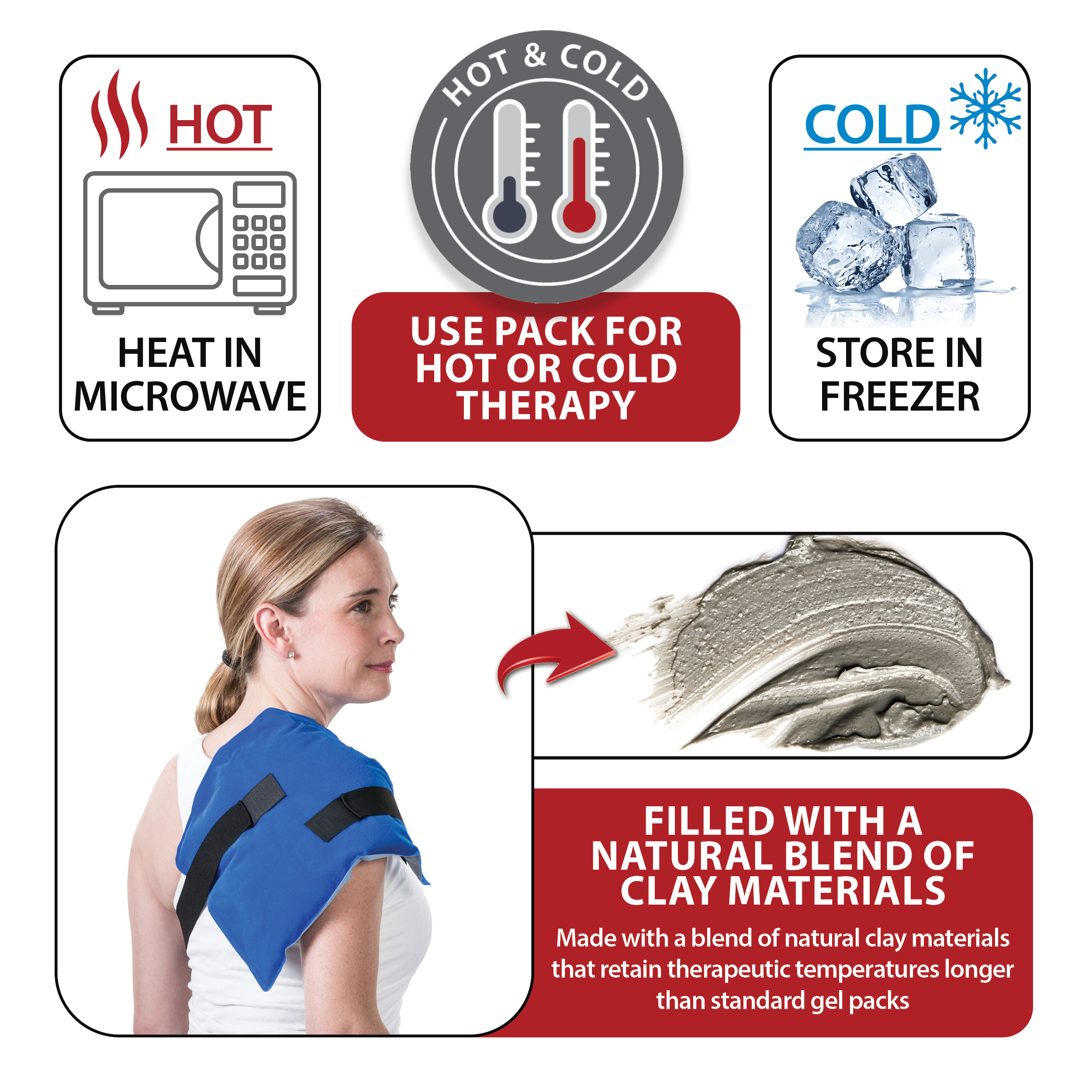 Core Products Dual Comfort CorPak - Reusable hot/cold pack for knee, back,
