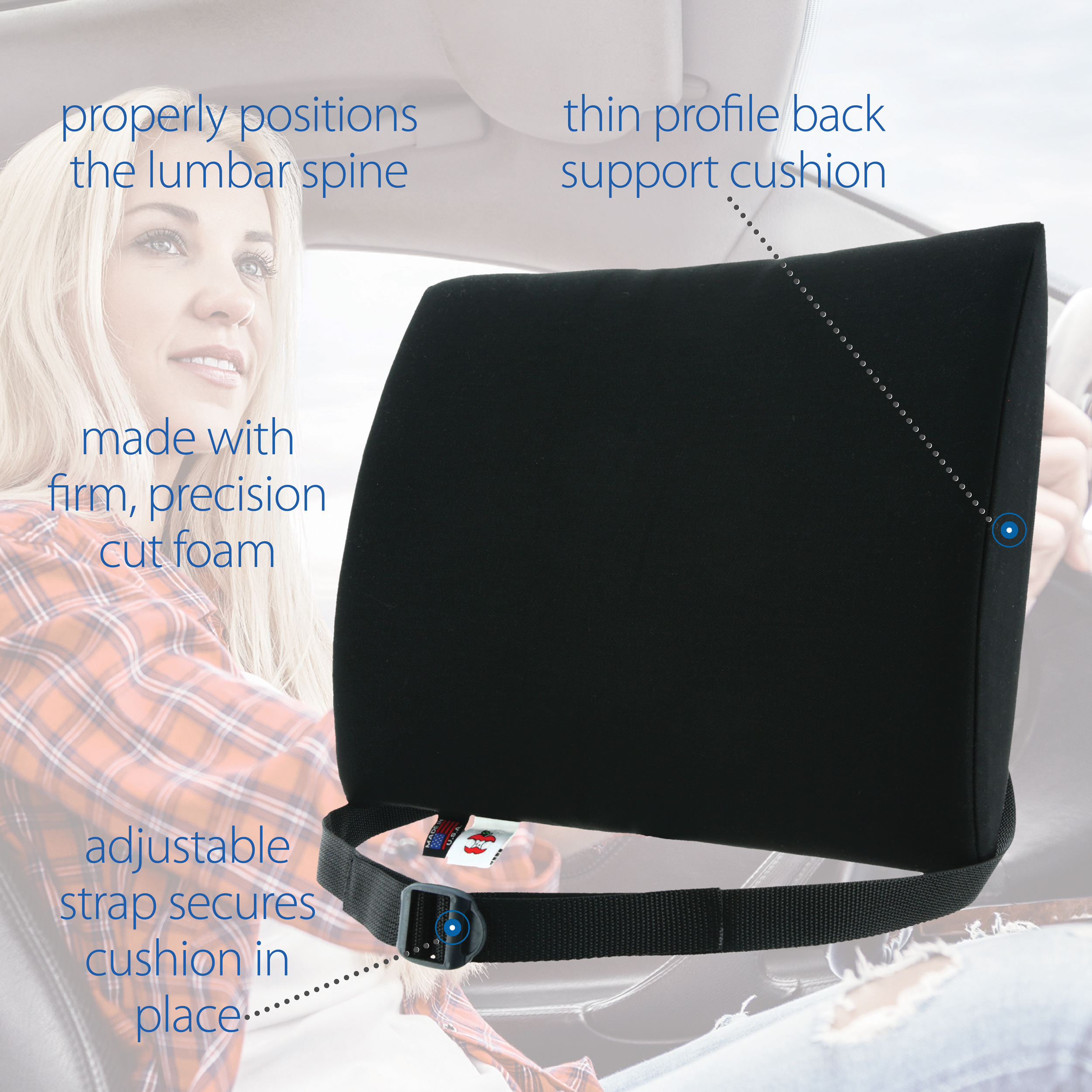 Core Products Standard SlimRest Lendenwirbelstütze Stuhlkissen Auto Reisen Arbeit USA - Bild 11 von 22