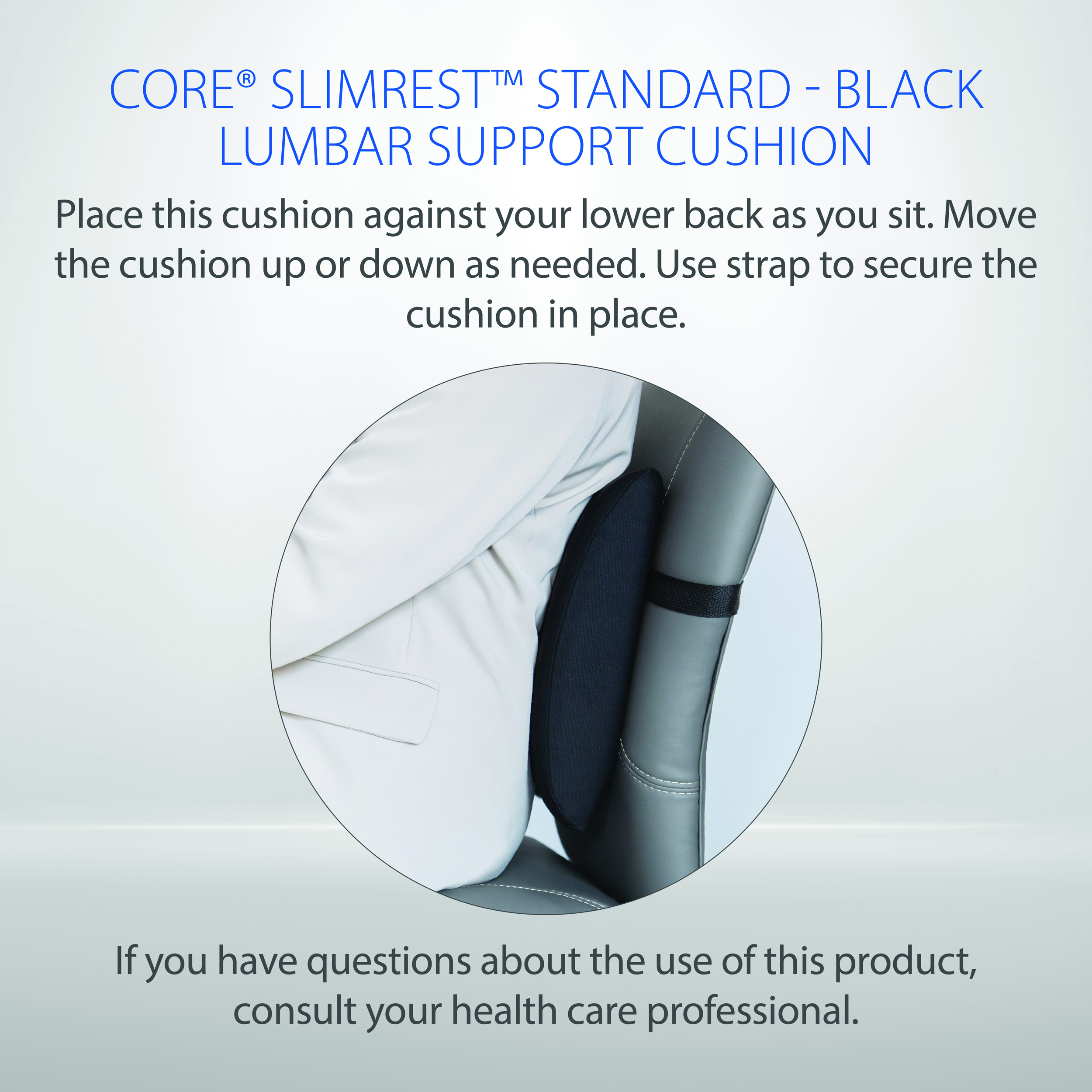 Core Products Standard SlimRest Lendenwirbelstütze Stuhlkissen Auto Reisen Arbeit USA - Bild 13 von 22