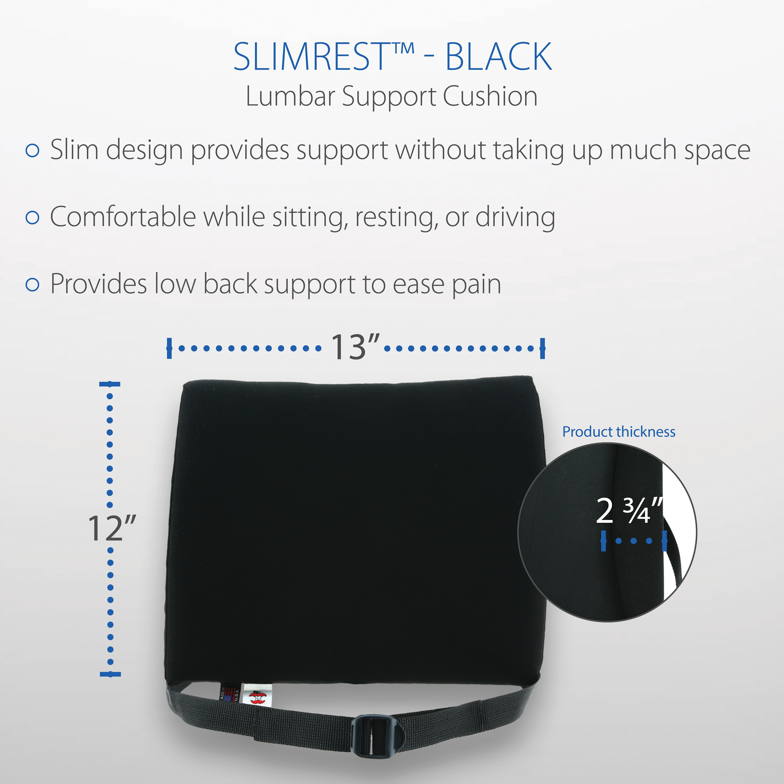 Core Products Standard SlimRest Lendenwirbelstütze Stuhlkissen Auto Reisen Arbeit USA - Bild 12 von 22