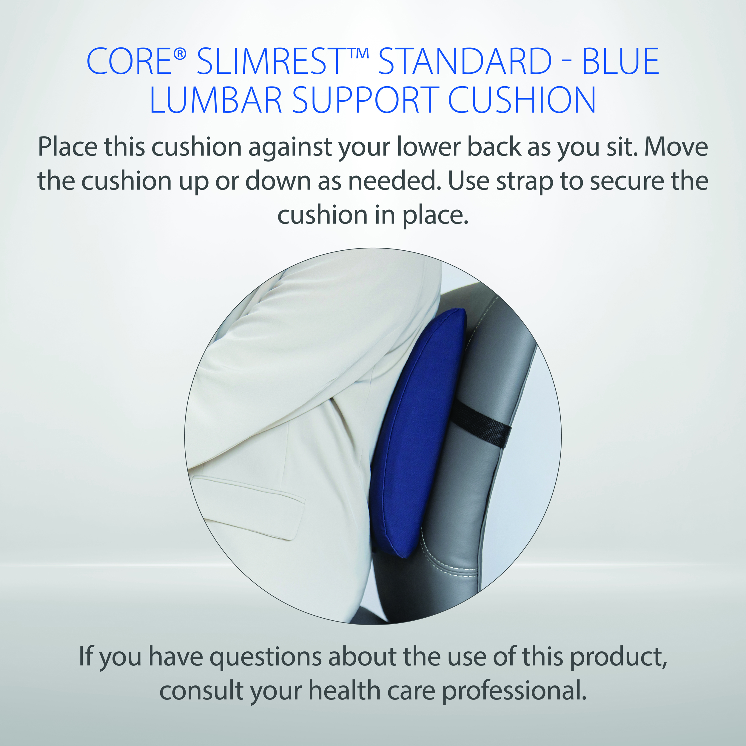 Core Products Standard SlimRest Lendenwirbelstütze Stuhlkissen Auto Reisen Arbeit USA - Bild 21 von 22