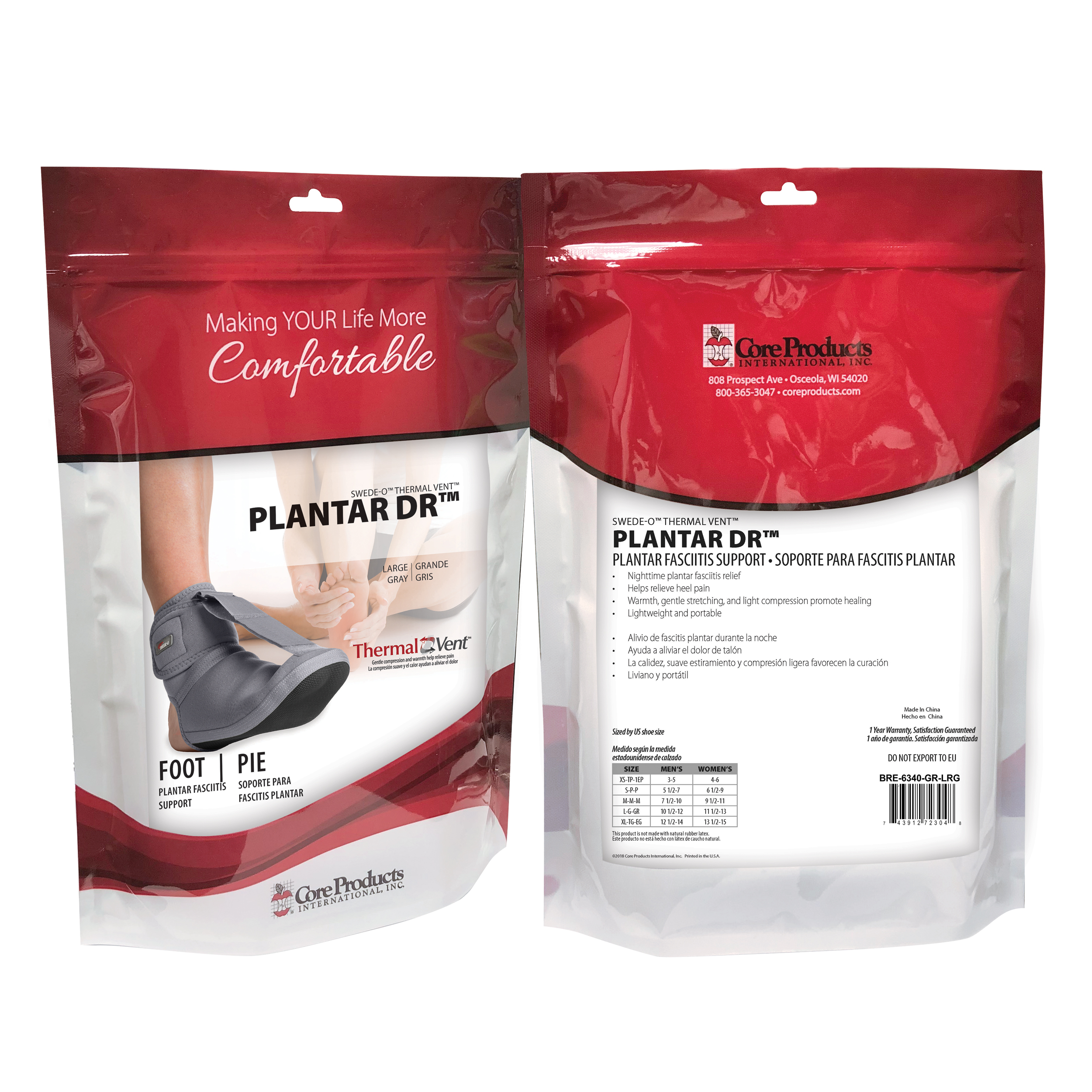 Swede-O Thermal Vent Plantar DR Gentle Stretch Plantar Fasciitis Pain Relief - Picture 13 of 28