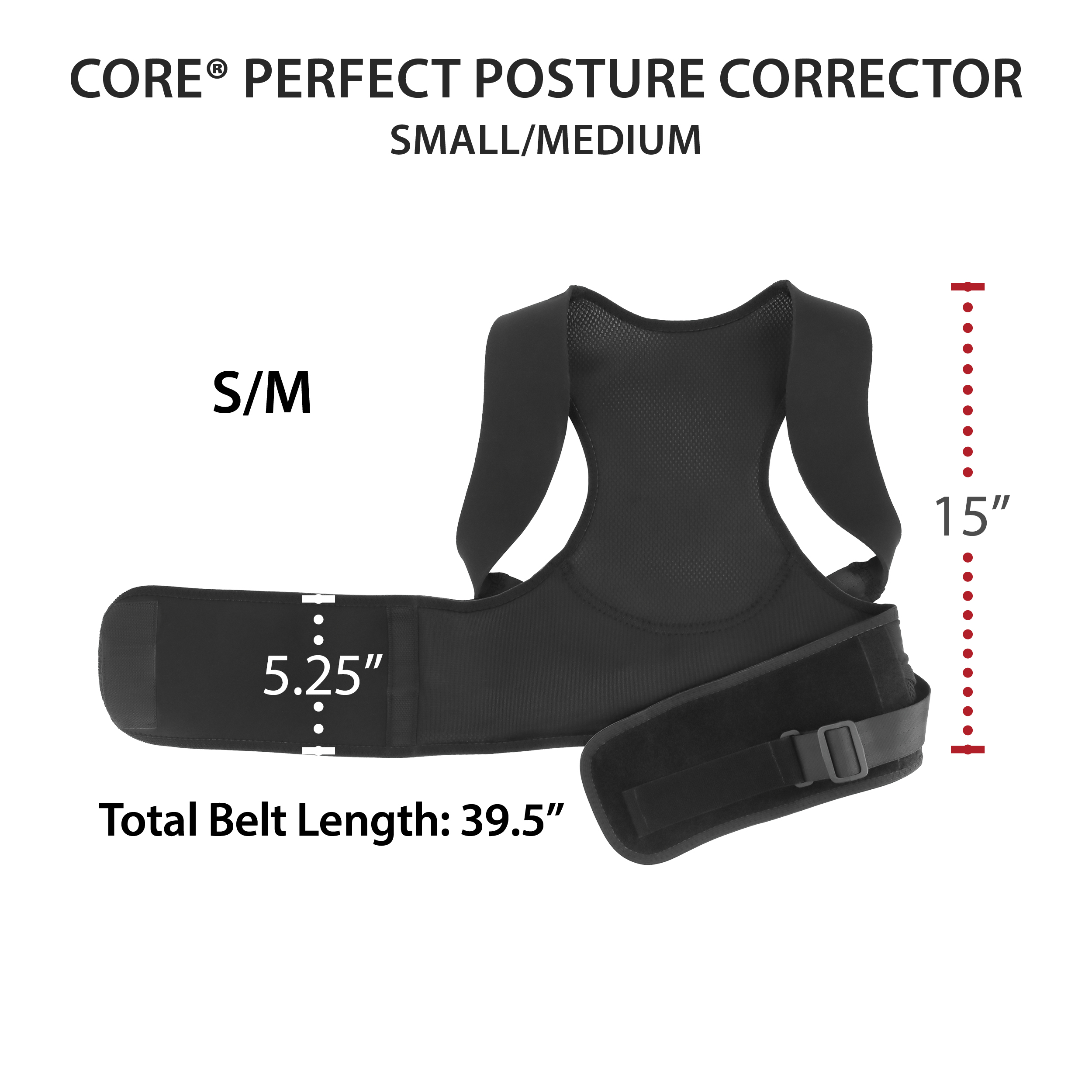 Core Products Perfect Posture Corrector – Adjustable Back Posture Brace for Men