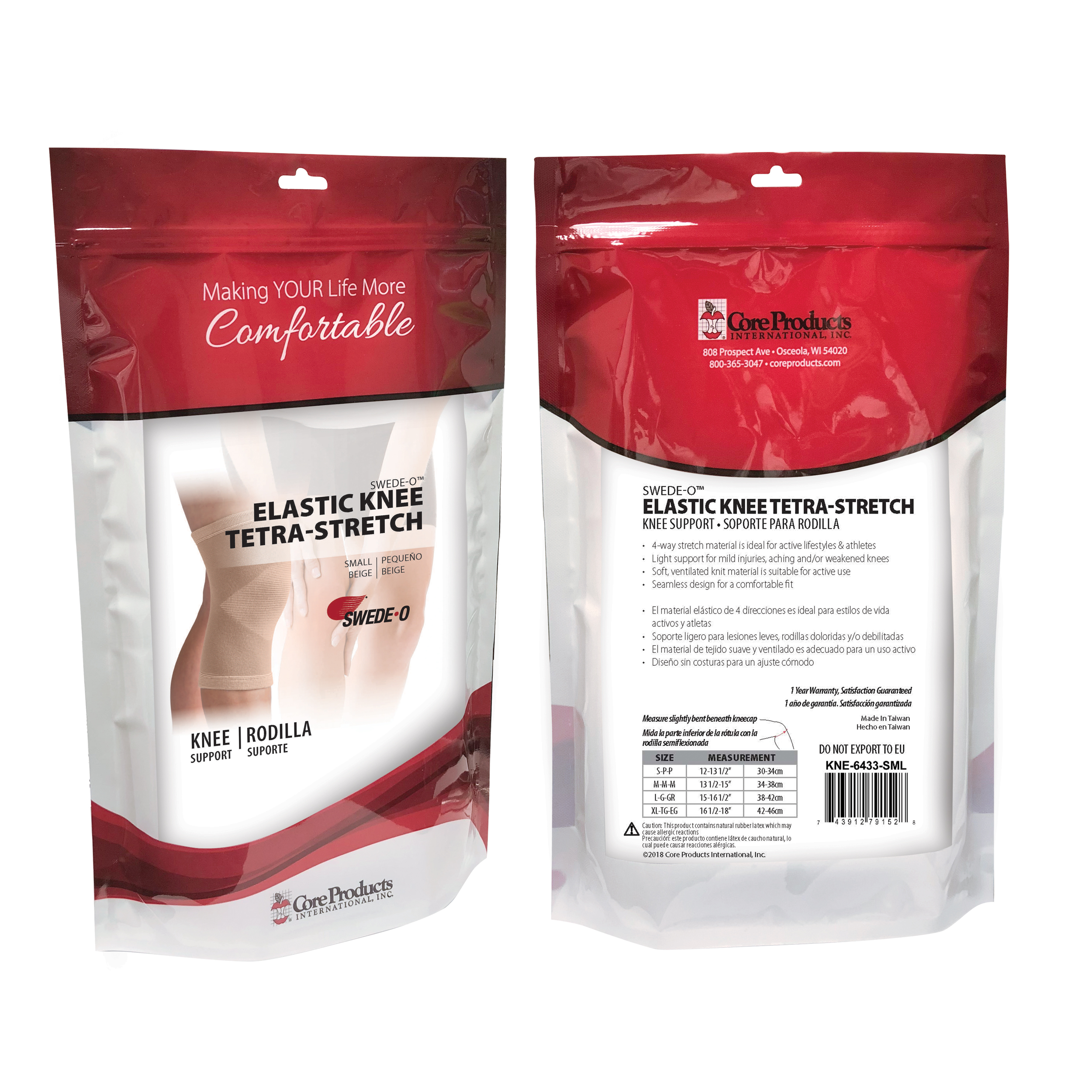 Swede-O ElasticTetra-Stretch Knee Support Compression Helps Reduce Inflammation - Imagen 17 de 20