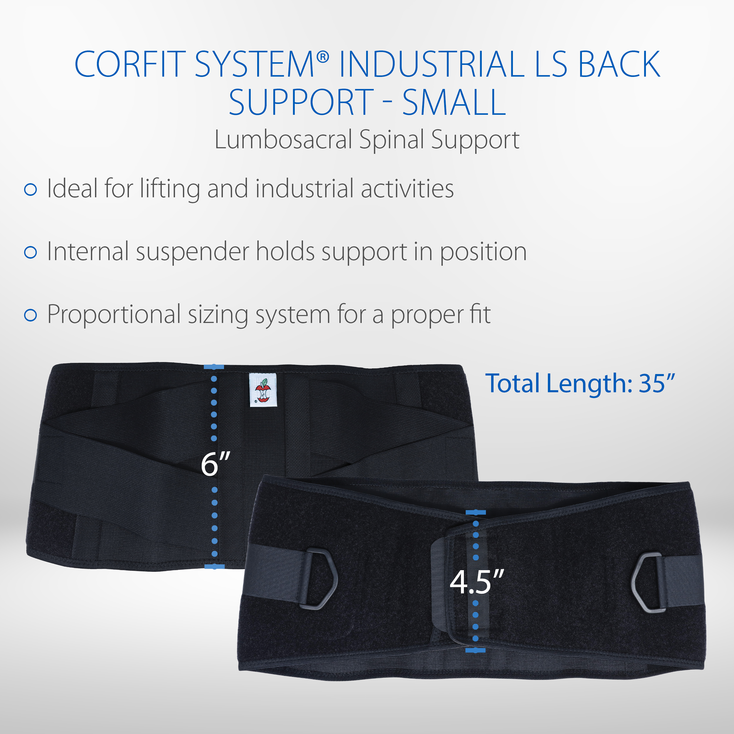 Core Products Corfit Industrial Back Support Compression Helps Stabilize Spine