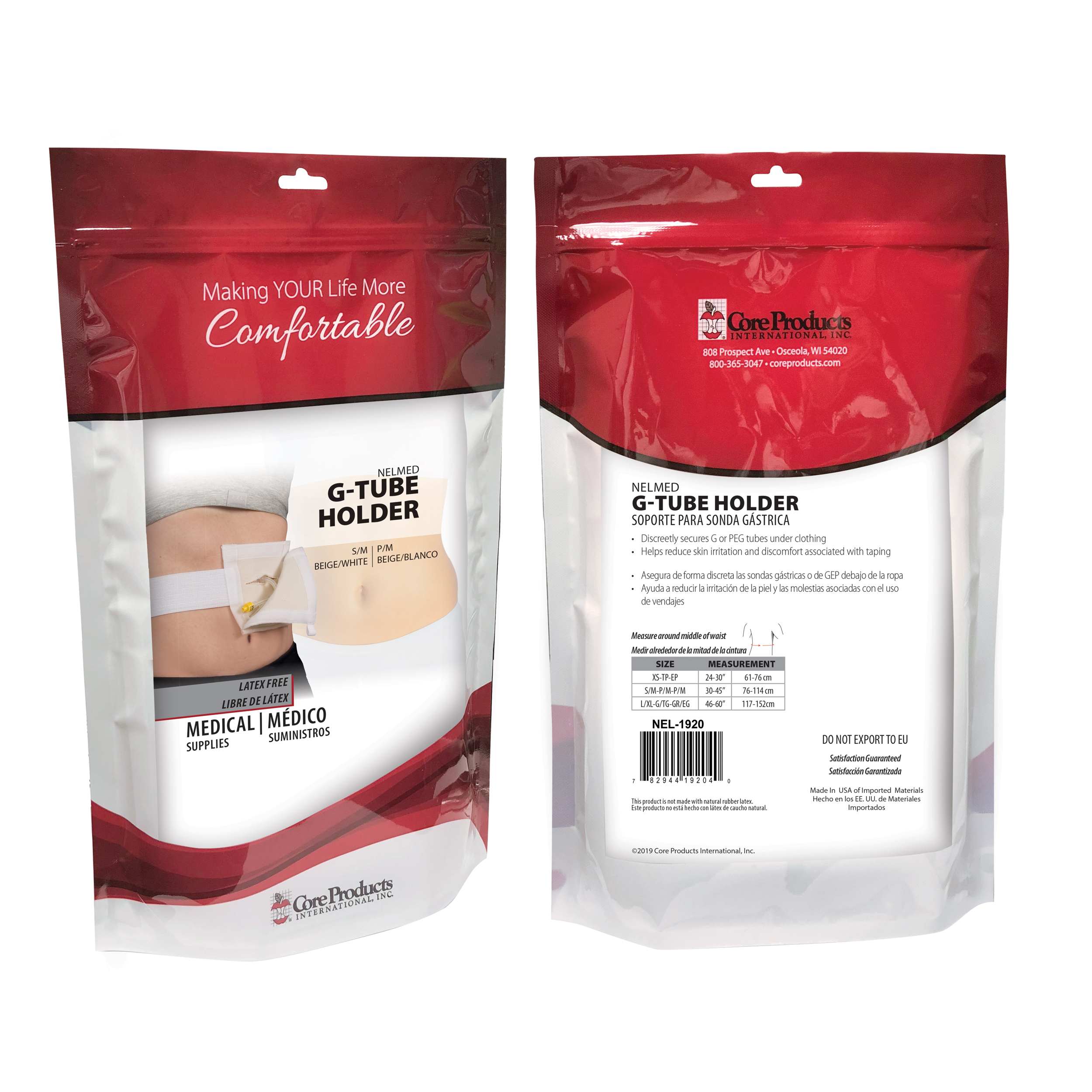 Core Products NelMed Tubo G, Clavija, Soporte de Tubo J Gancho Lazo Lavable a Máquina - Imagen 25 de 31