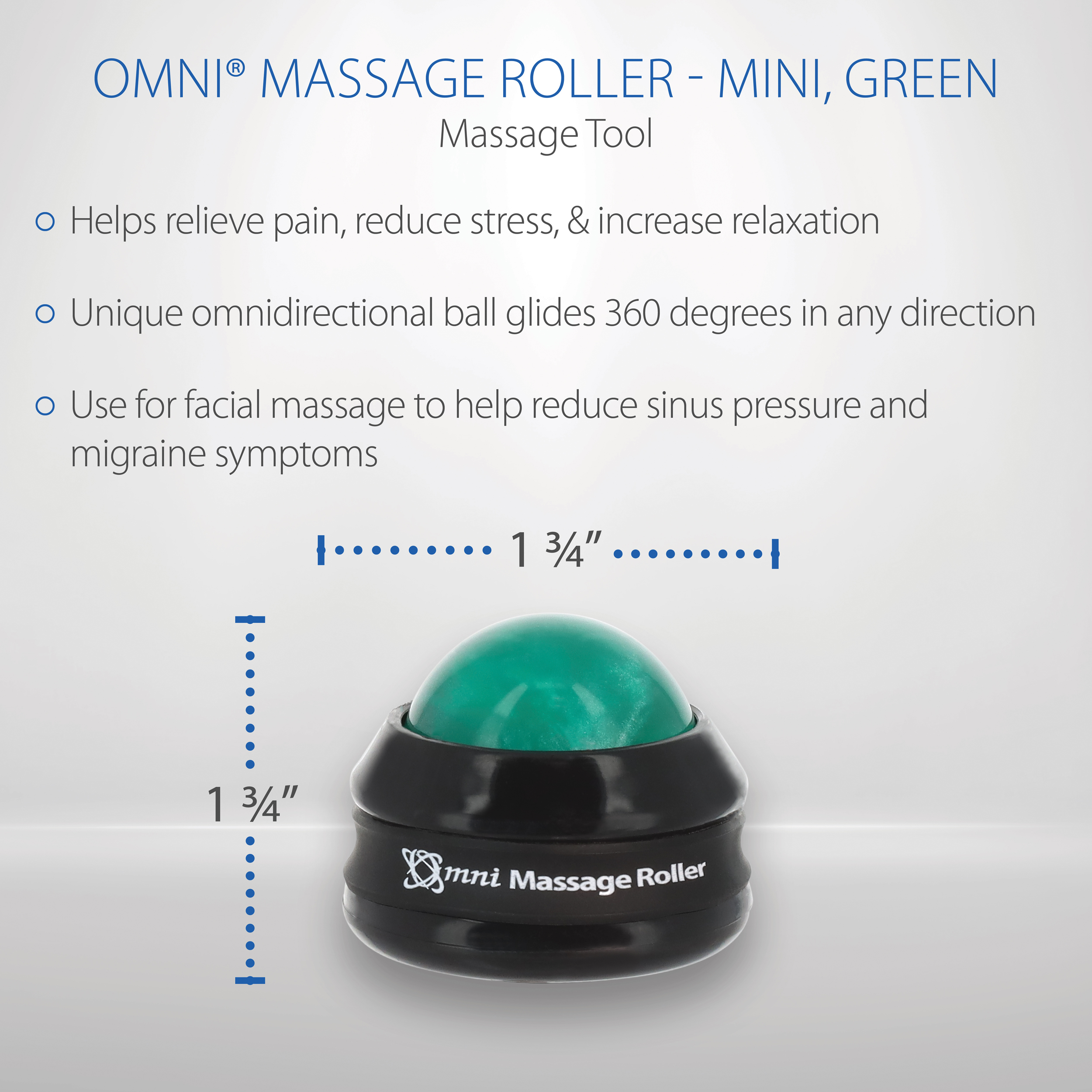 Rodillo de masaje de manos corporal Omni tamaño mini 1 3/4" x 1 1/2" uso con lociones aceites EE. UU. - Imagen 13 de 21