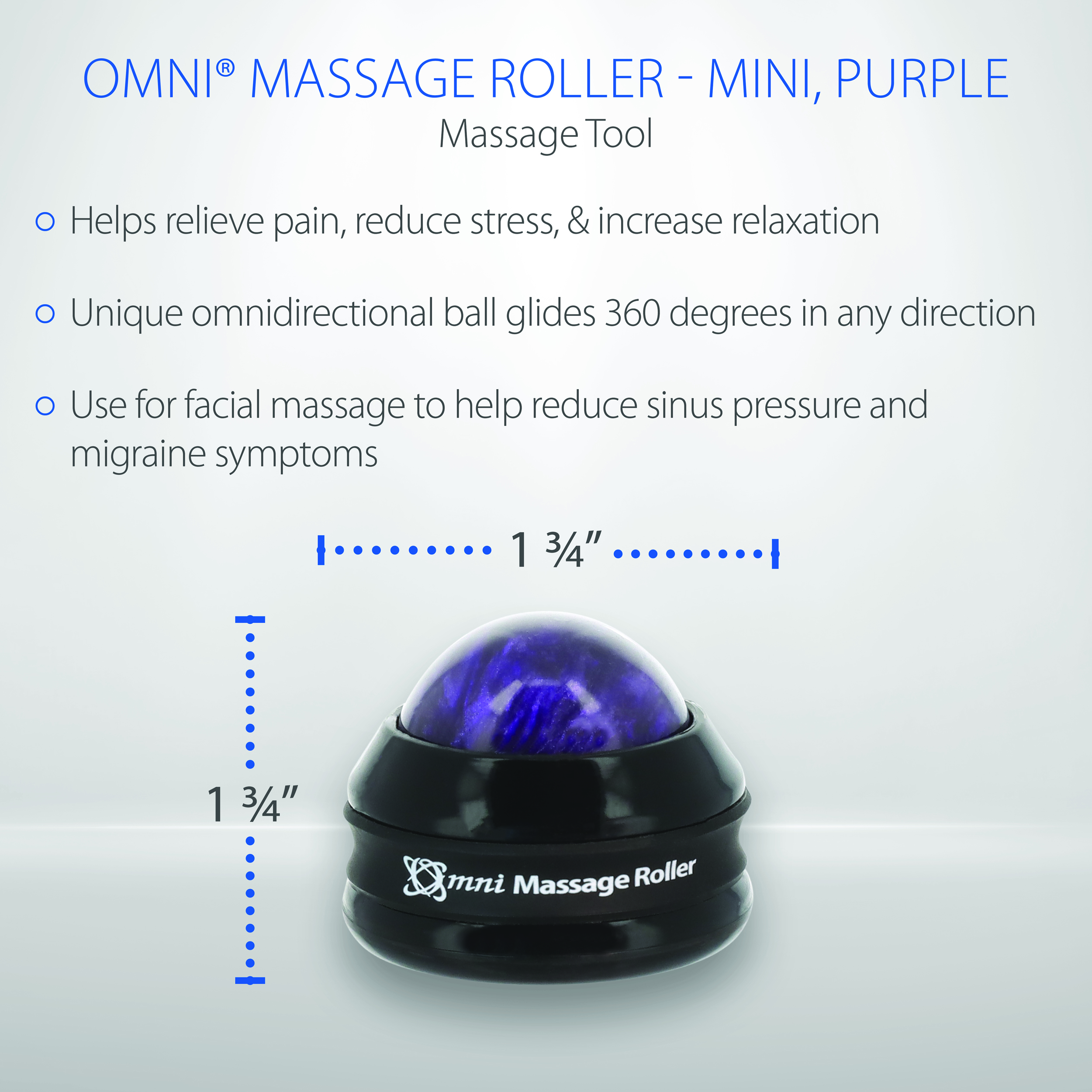 Rodillo de masaje de manos corporal Omni tamaño mini 1 3/4" x 1 1/2" uso con lociones aceites EE. UU. - Imagen 19 de 21