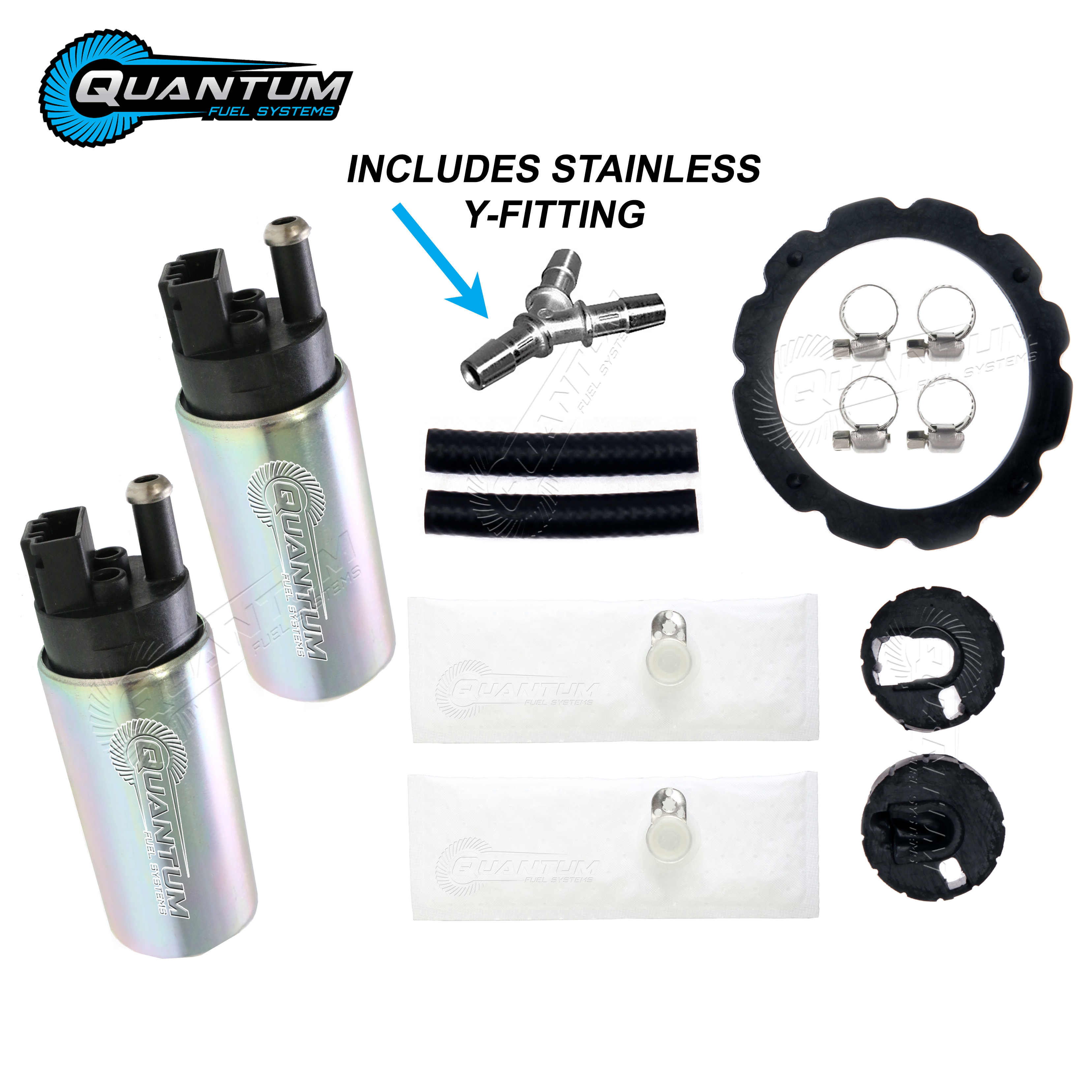 QUANTUM Dual 255LPH Fuel Pumps +Install Kit YFitting Ford Lightning