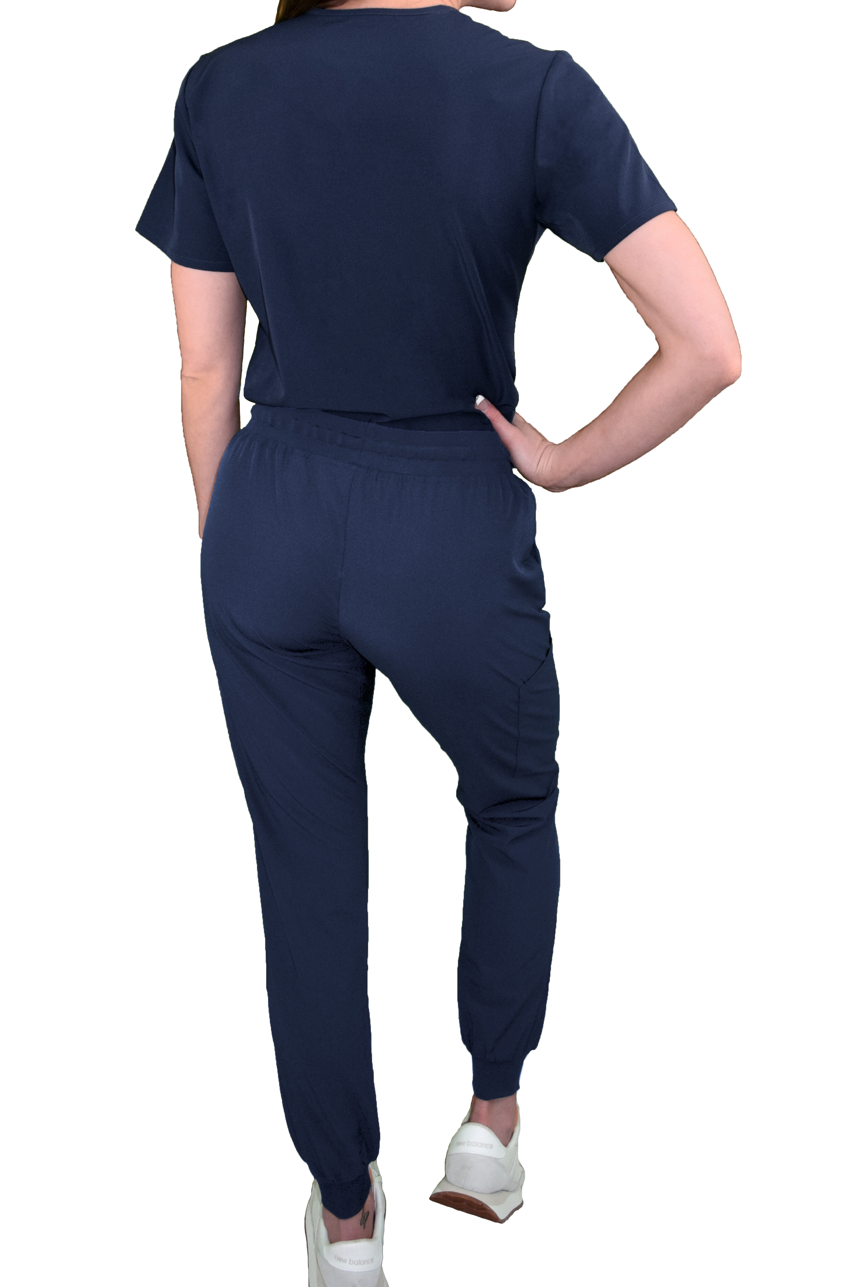 GT Performance Women's V-Neck Tuck-In Top/Slim Fit Jogger Yoga Pant Scrub Set - Picture 18 of 37