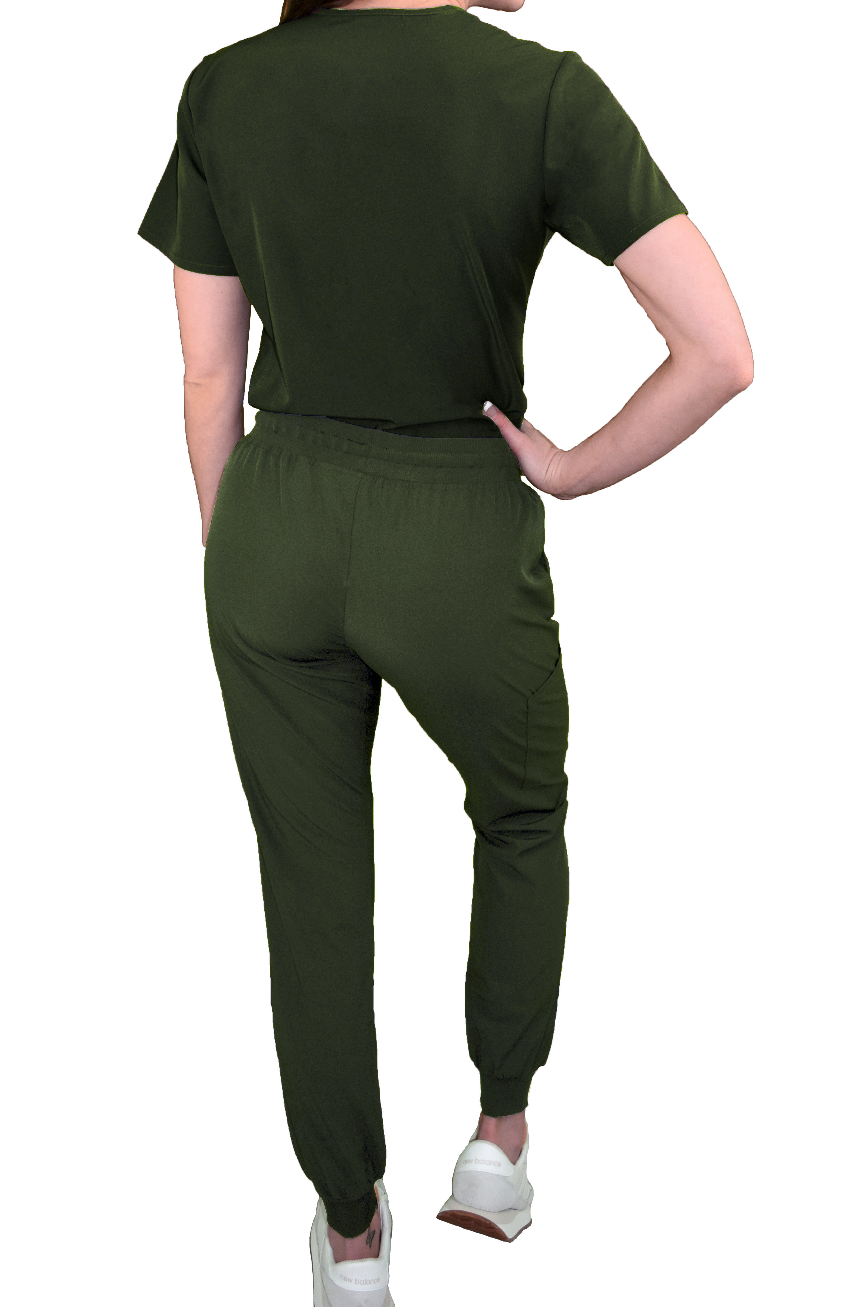 GT Performance Women's V-Neck Tuck-In Top/Slim Fit Jogger Yoga Pant Scrub Set - Picture 30 of 37
