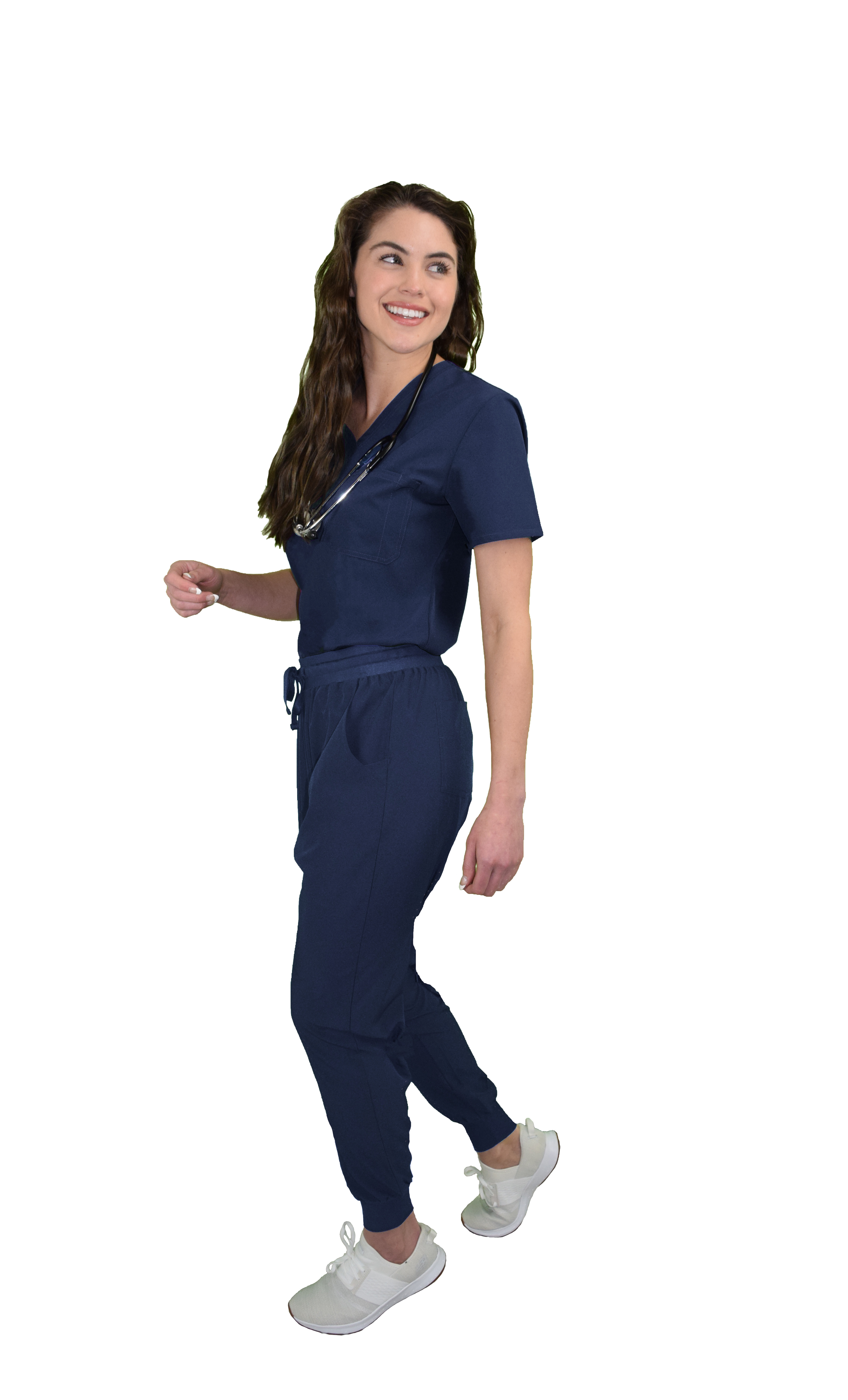 GT Performance Women's V-Neck Tuck-In Top/Slim Fit Jogger Yoga Pant Scrub Set - Picture 16 of 37