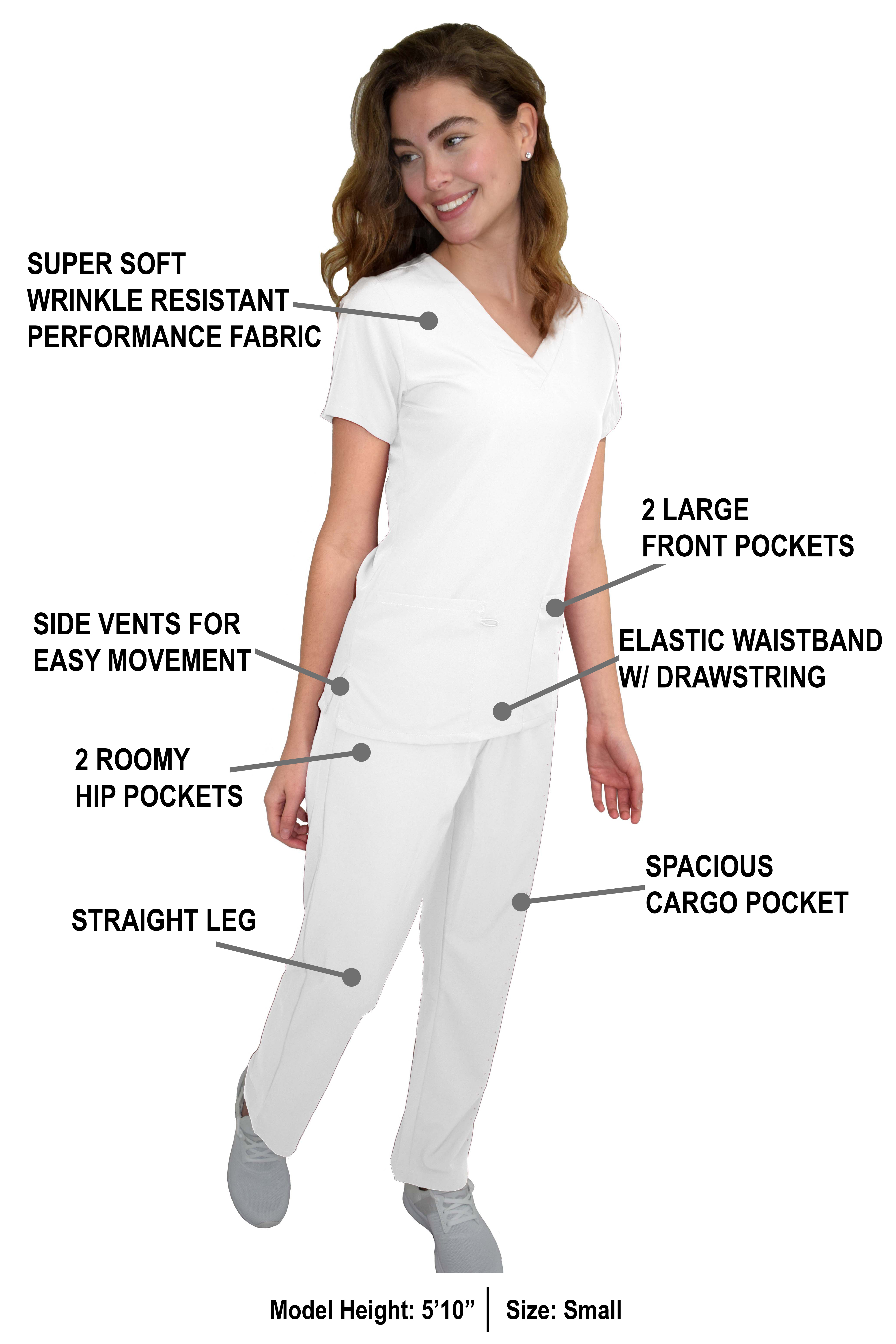GT Performance/4FLEX Womens Scrub Set V-neck Top and Pant - Picture 136 of 146