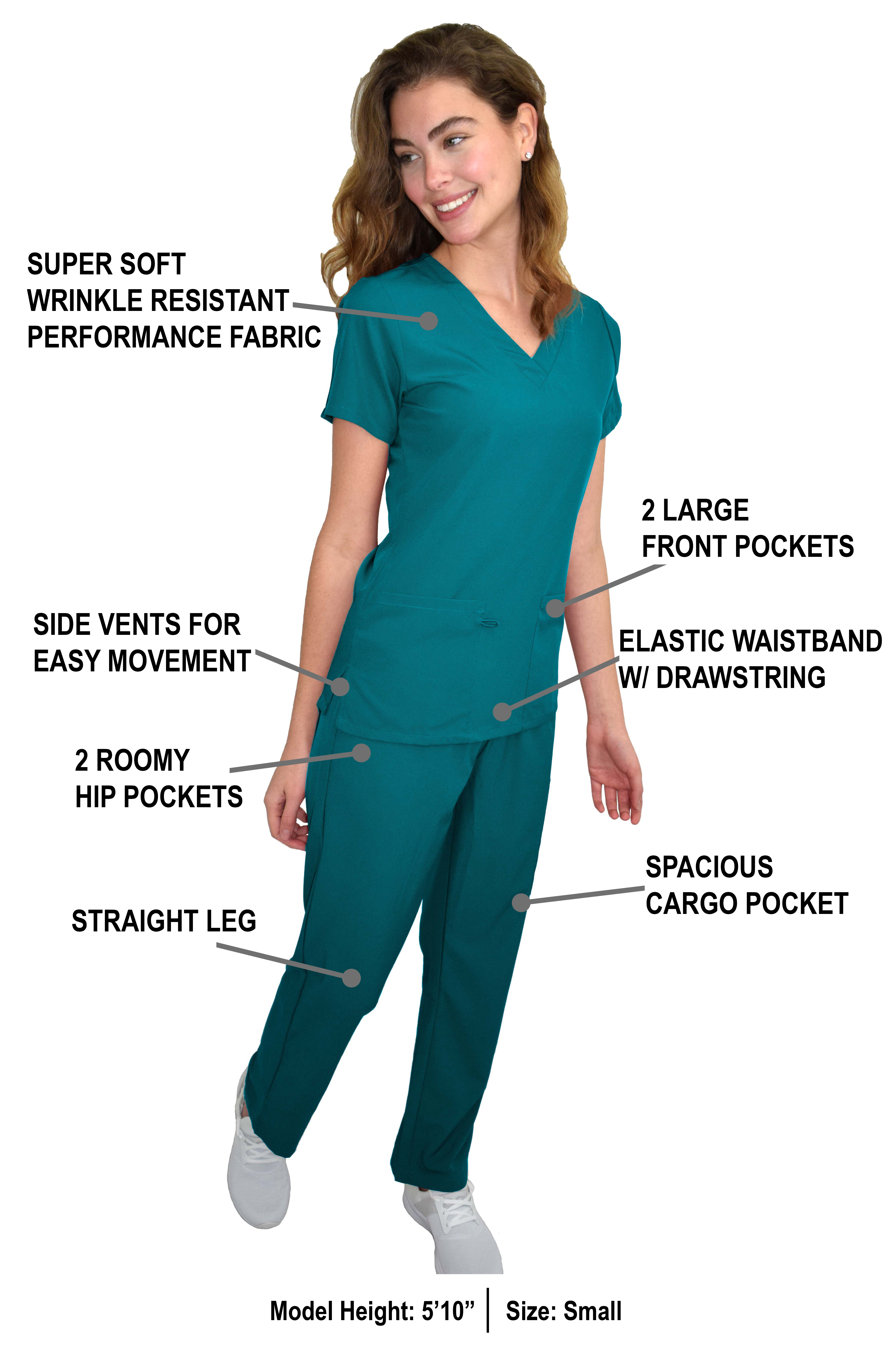 GT Performance/4FLEX Womens Scrub Set V-neck Top and Pant - Picture 118 of 146