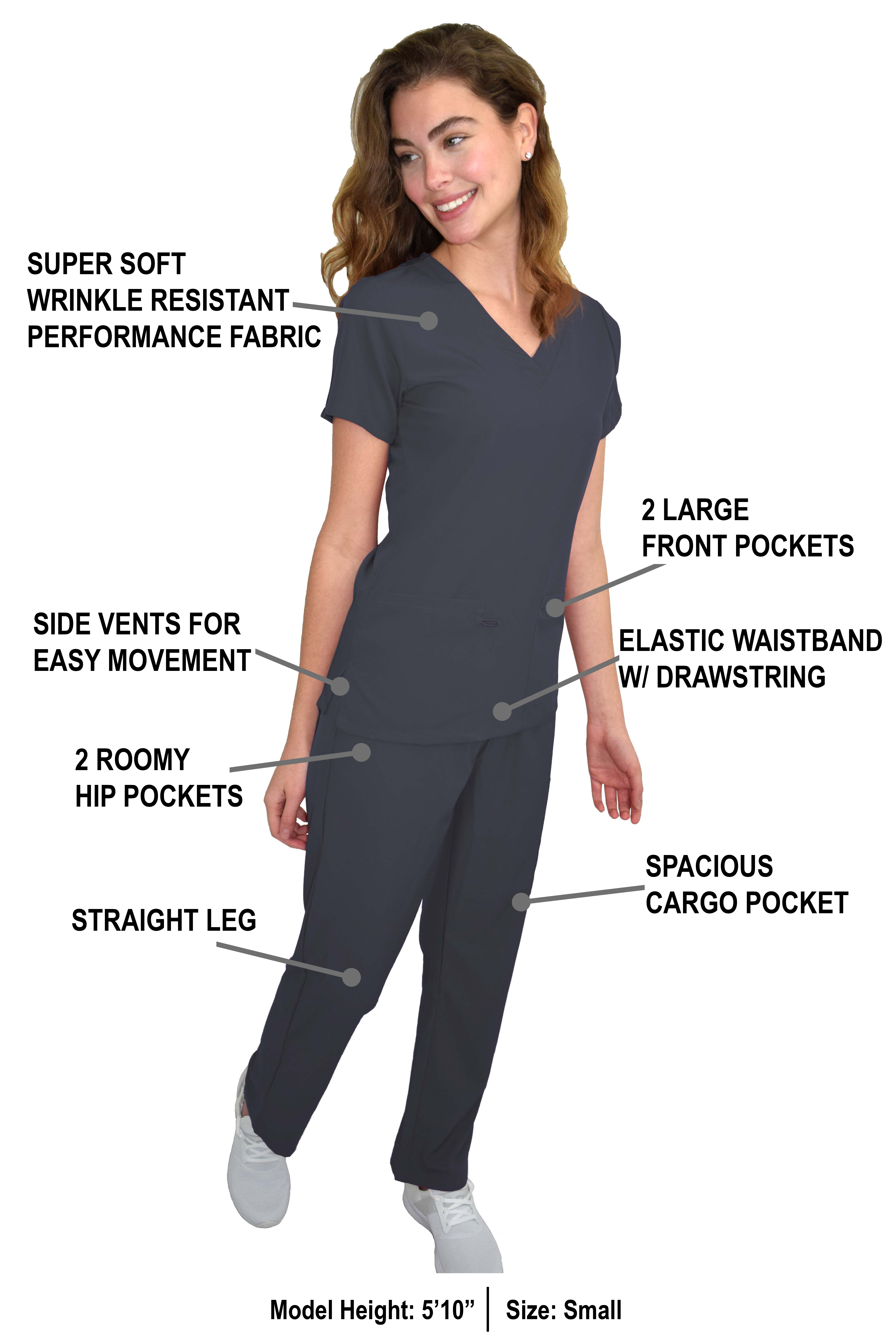 GT Performance/4FLEX Womens Scrub Set V-neck Top and Pant - Picture 82 of 146