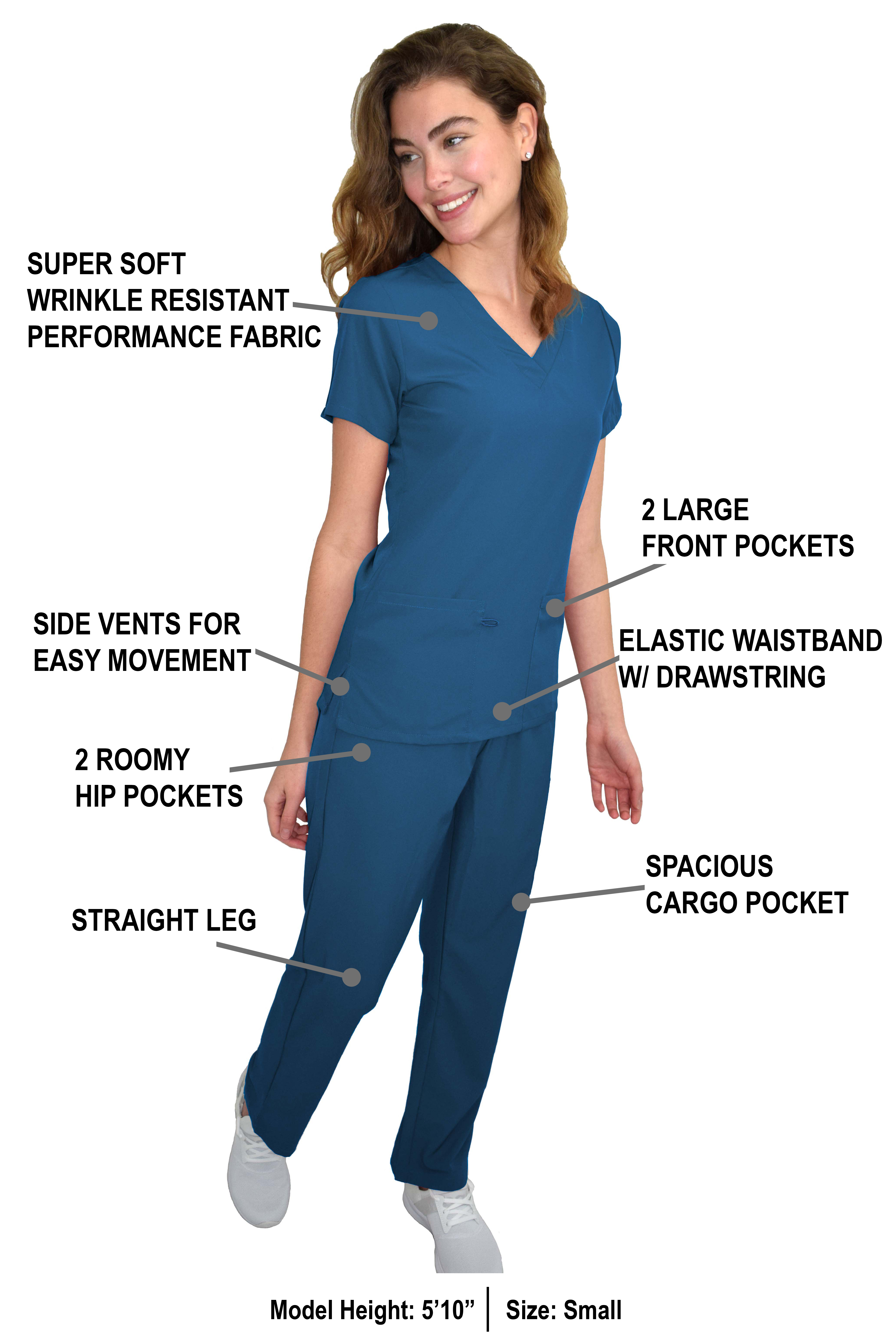 GT Performance/4FLEX Womens Scrub Set V-neck Top and Pant - Picture 16 of 146